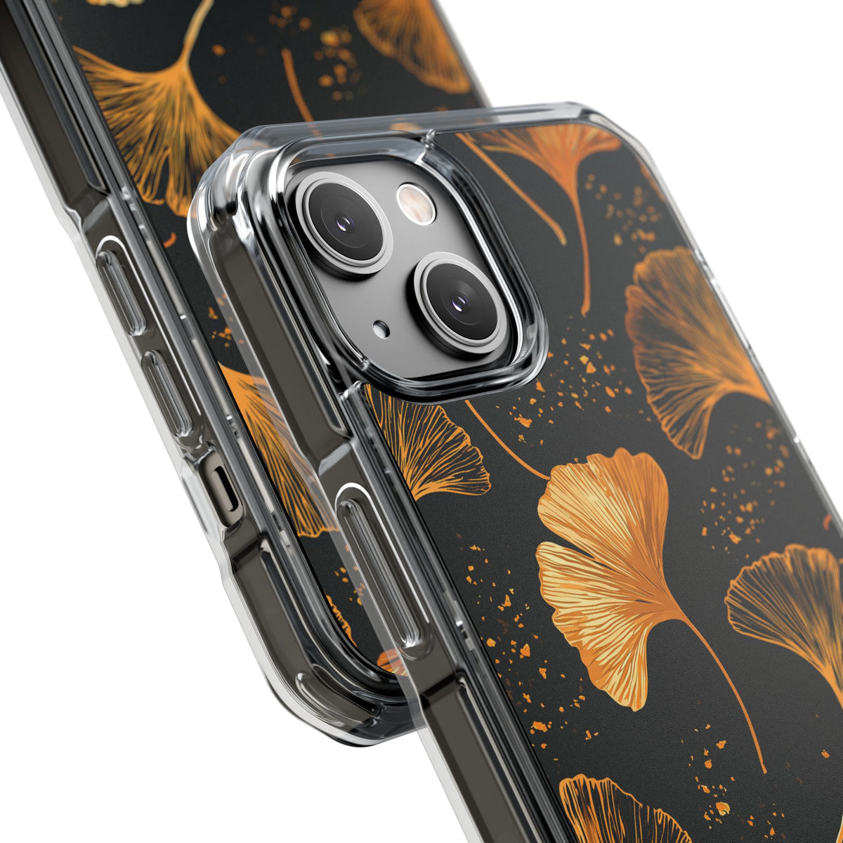 Gilded Ginkgo · Clear Impact Magnetic Phone Case for iPhone · Gold