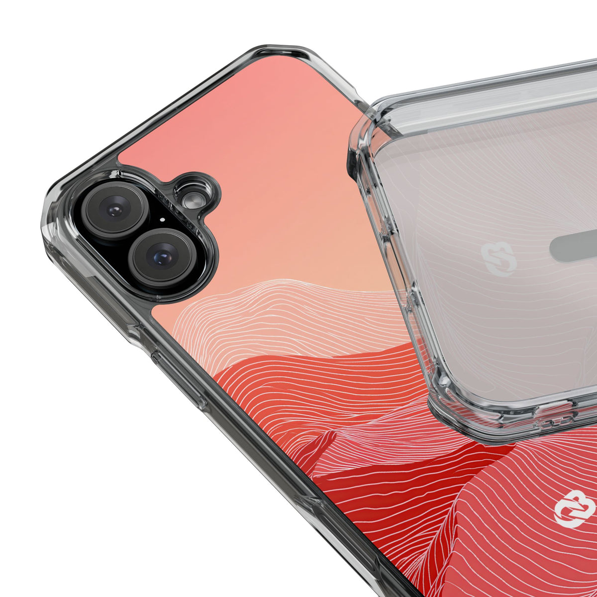 Coral Ridge Contours · Clear Impact Magnetic Phone Case for iPhone · Red