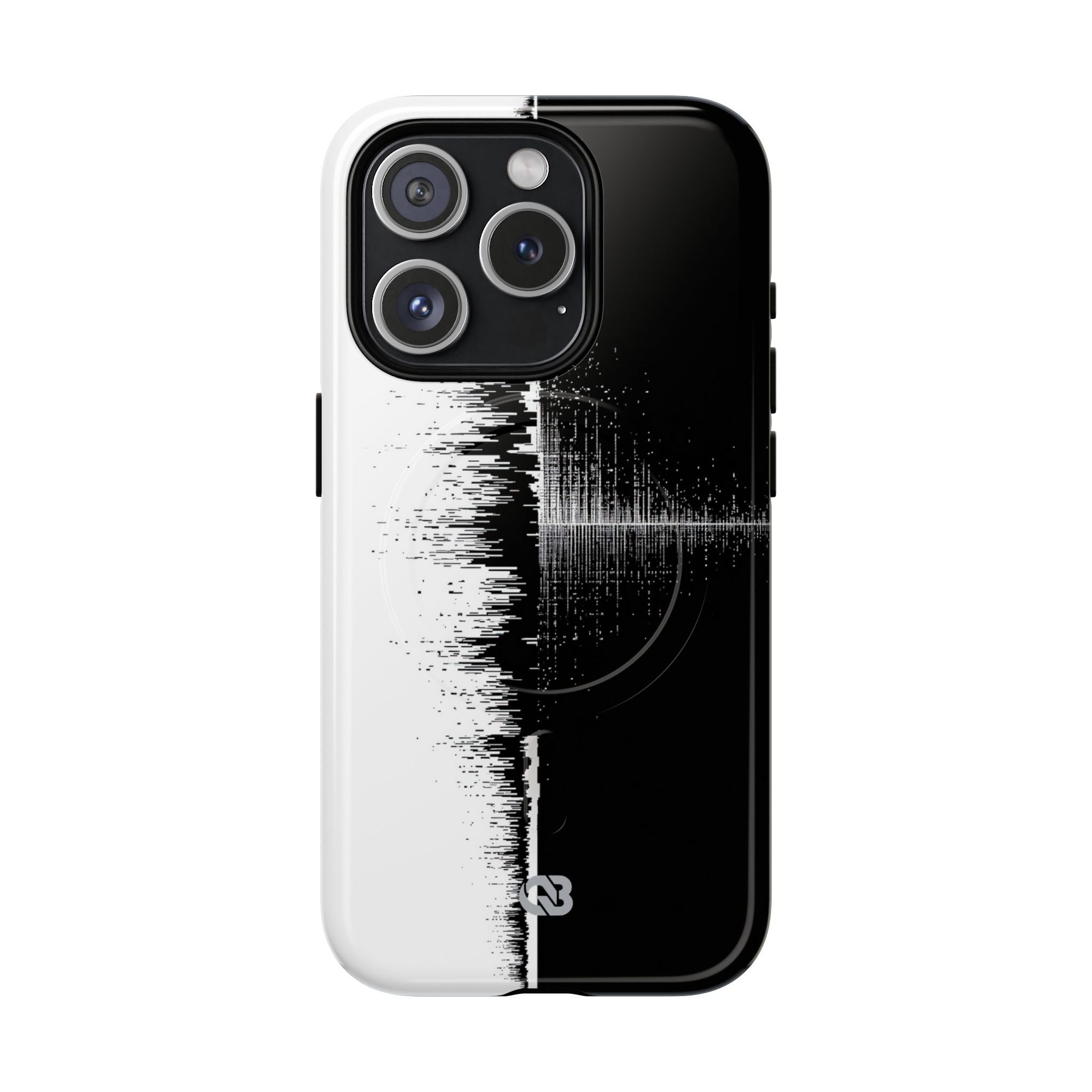 Black Tough 2.0 Magsafe Phone Case for iPhone - Static Signal Split