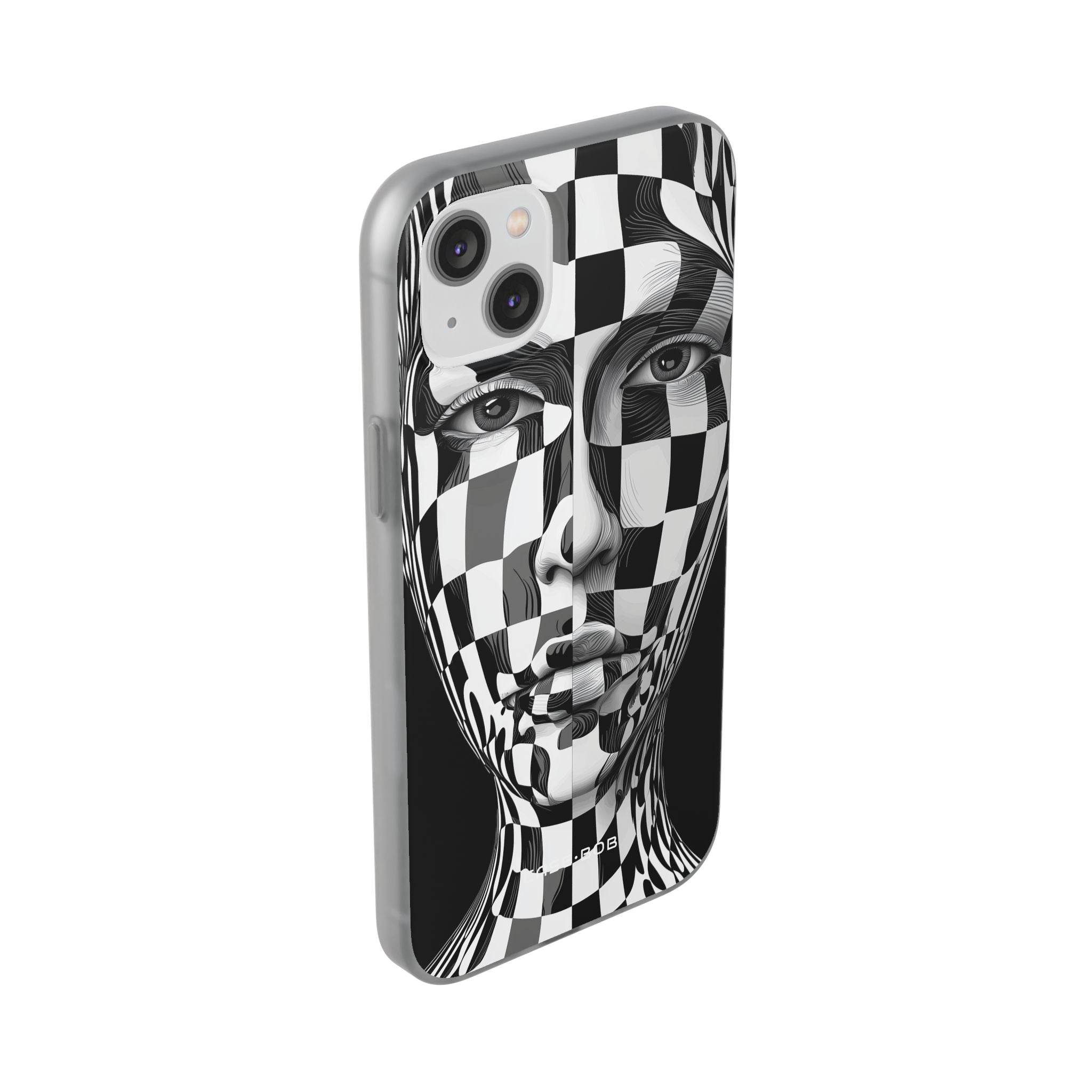 Checkered Face iPhone 14 Plus Case - Soft