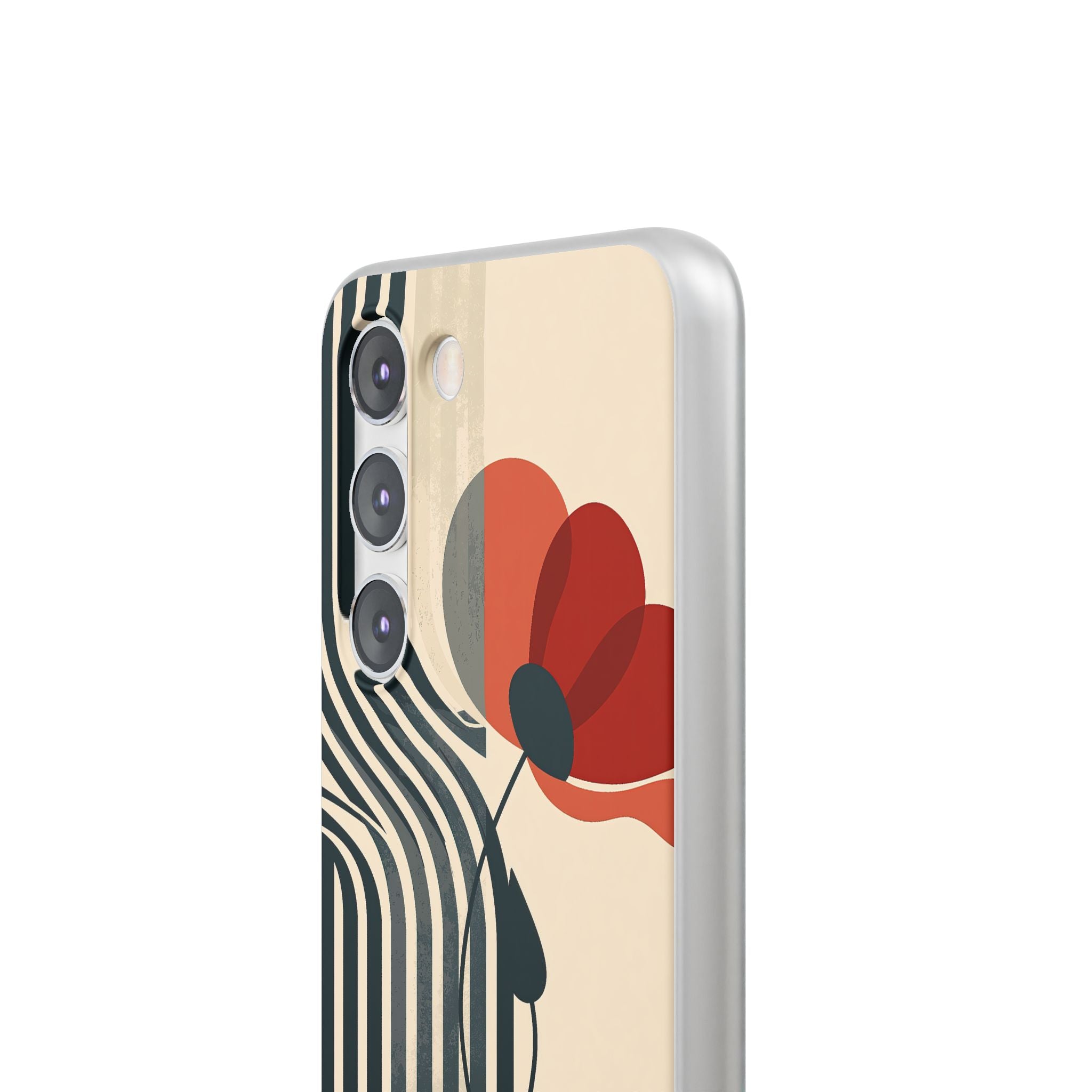 Beige Lite Phone Case for Samsung - Crimson Line Bloom