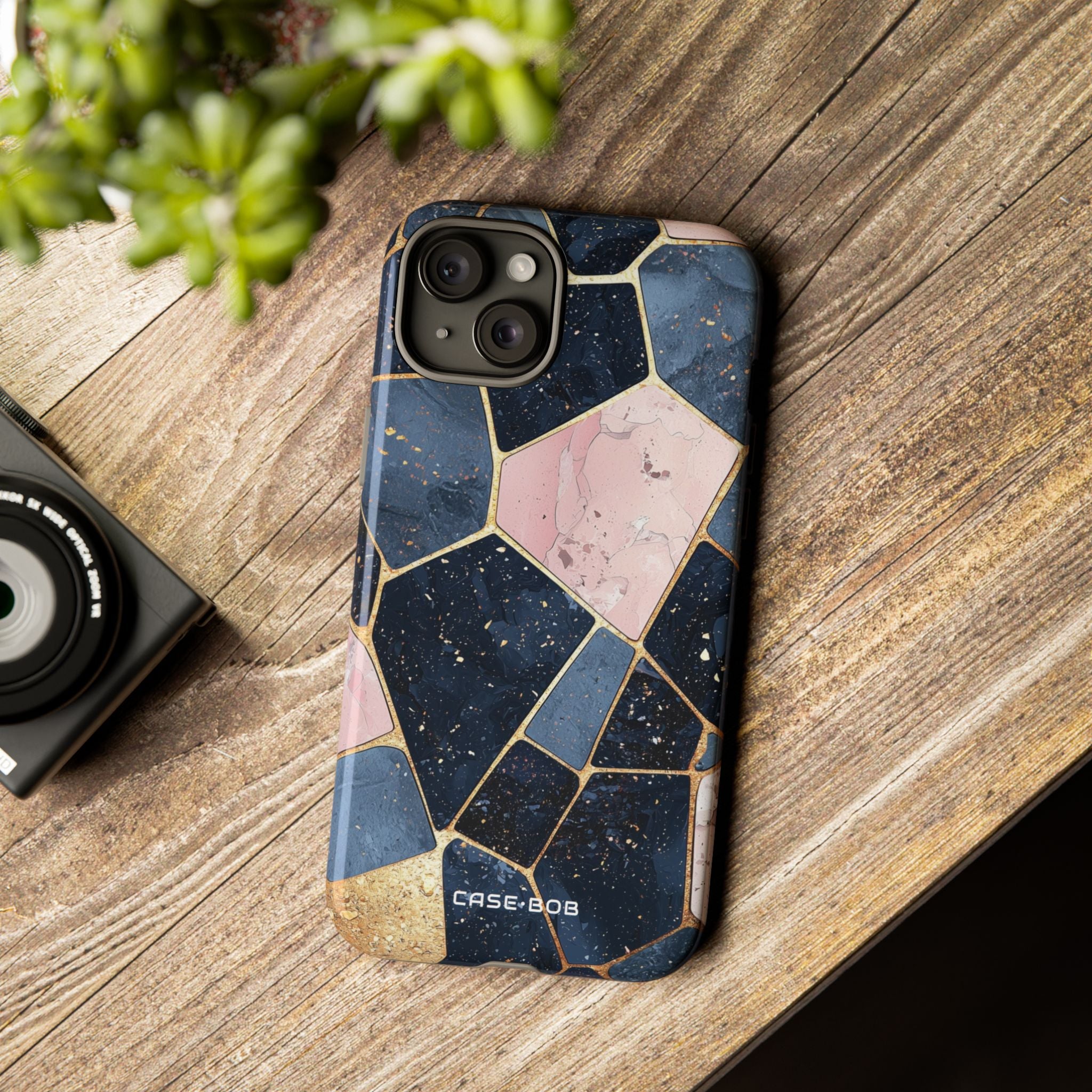 Golden Mosaic iPhone 15 Plus Cover - Tough