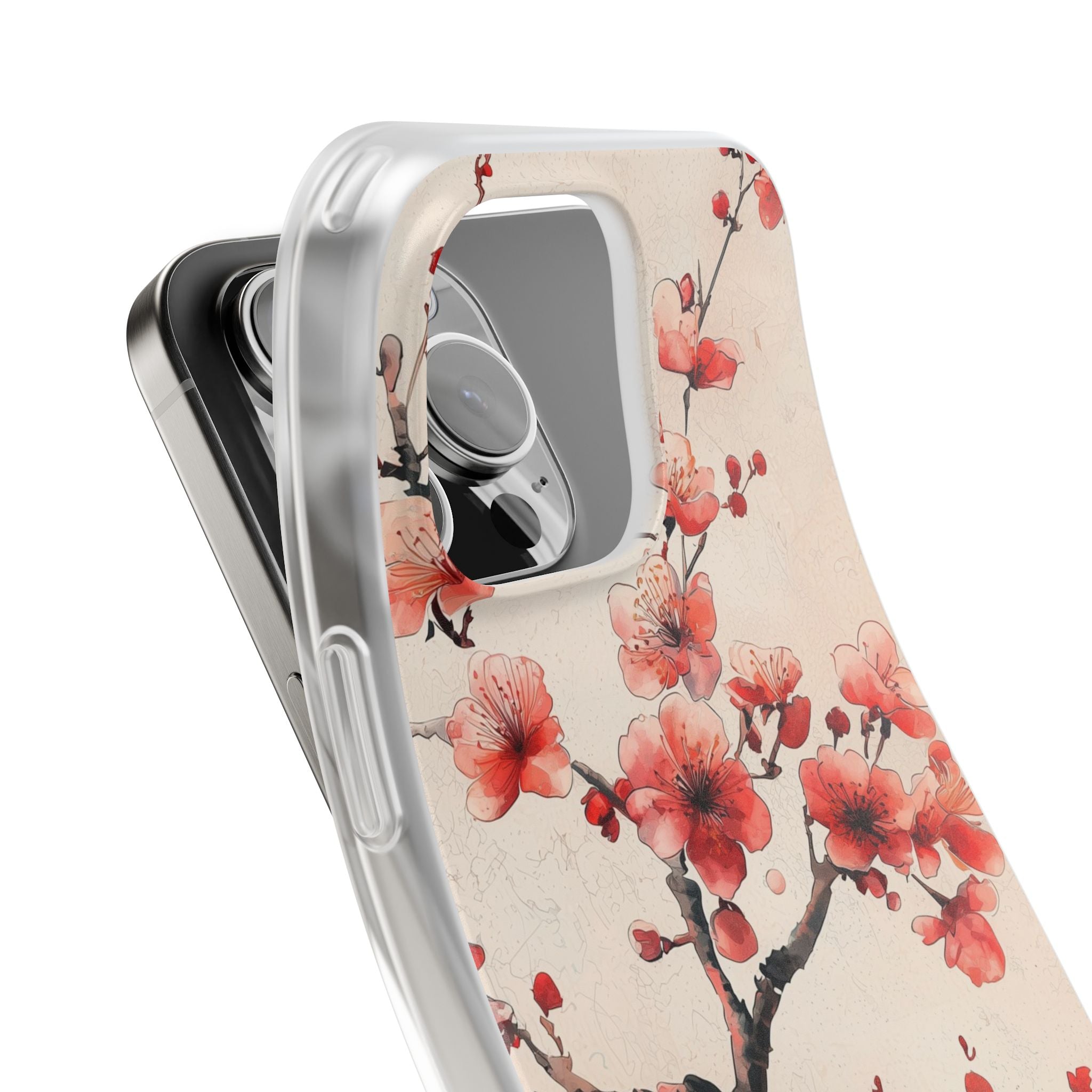 Crimson Silk Flora · Soft Custodia per iPhone
