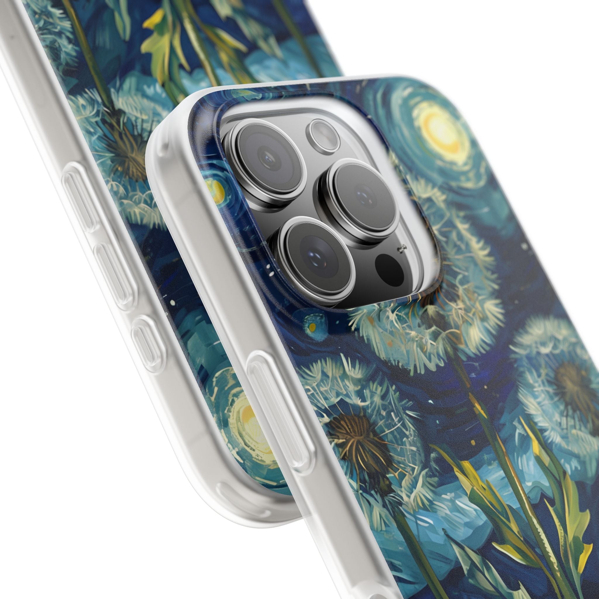 Starry Dandelion Swirl · Soft Phone Case for iPhone
