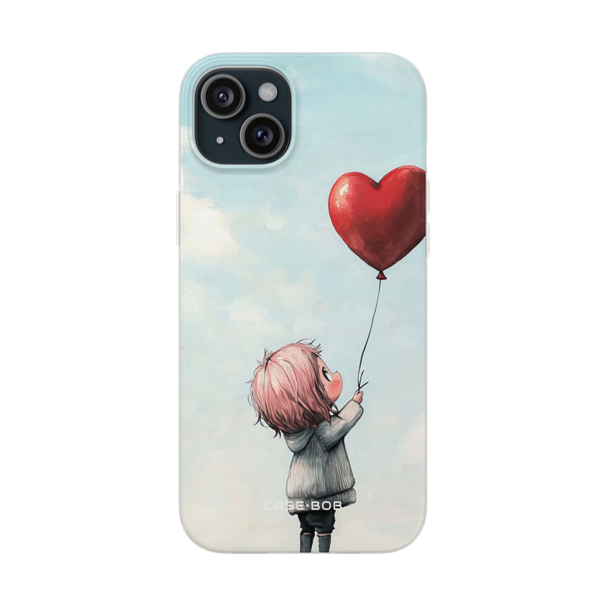 Heart Balloon Glow iPhone 15 Plus Case - Soft