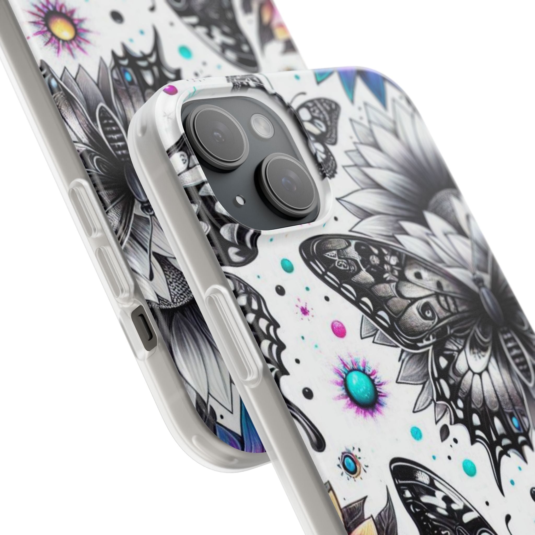 Butterfly Bloom iPhone 15 Plus Skal - Mjuk