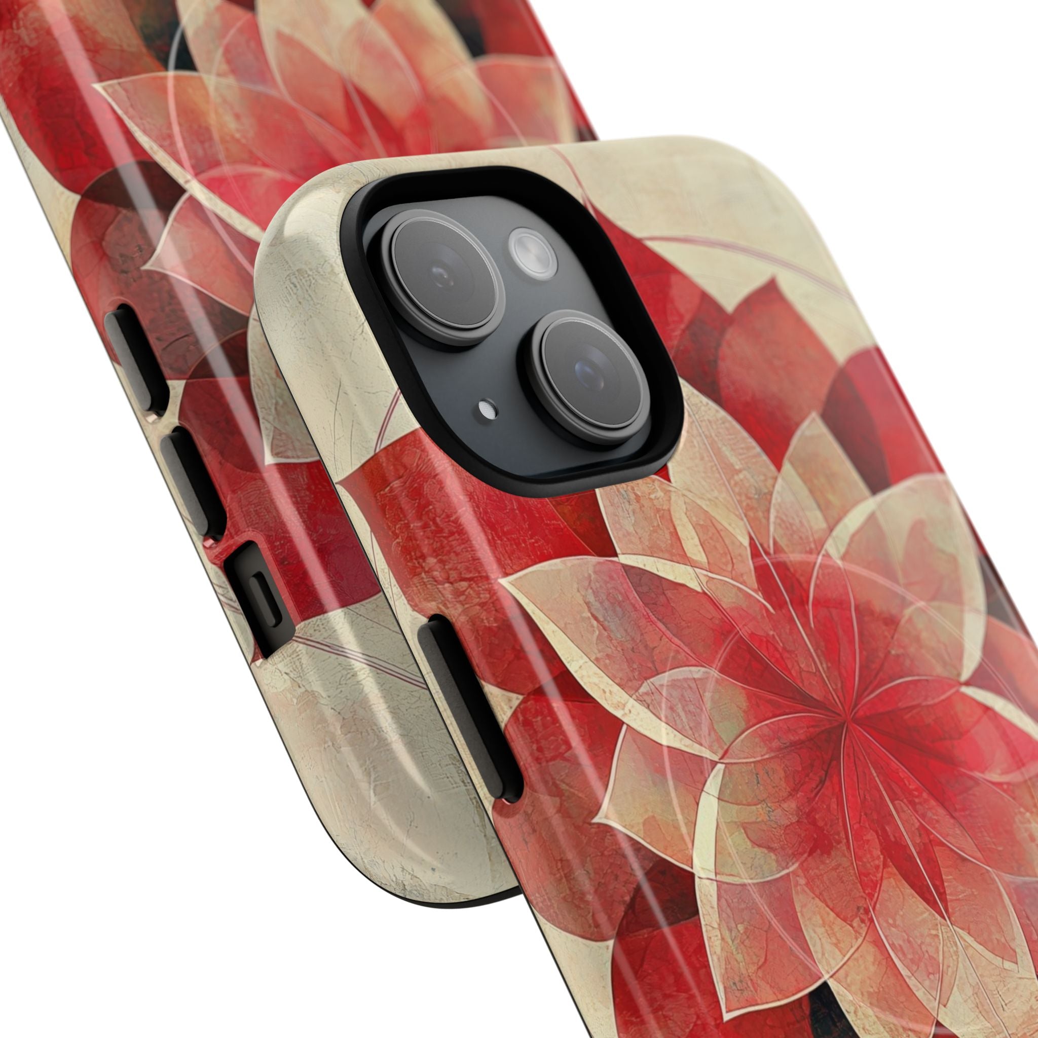 Crimson Bloom iPhone 15 Skal - Tough+