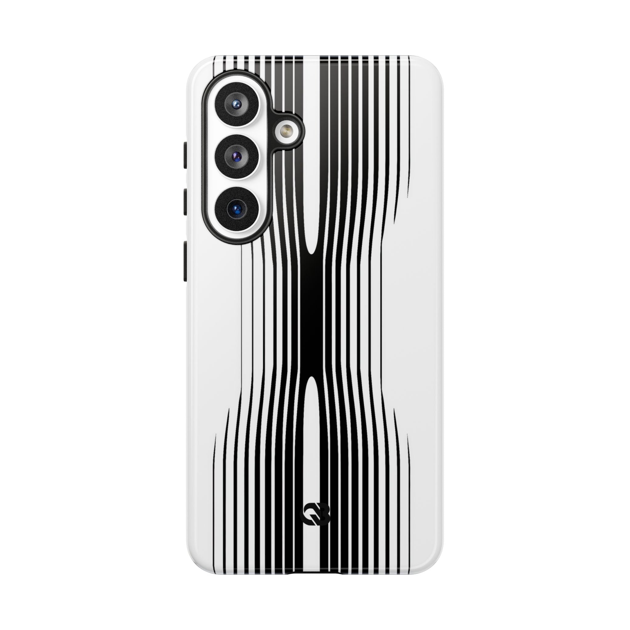 White Tough Phone Case for Samsung - Kinetic Mono Distortion