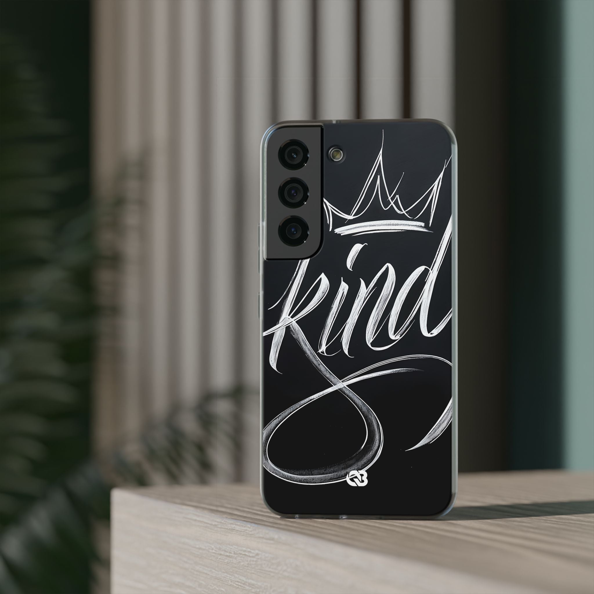 Noir Crown Script · Soft Custodia per Samsung