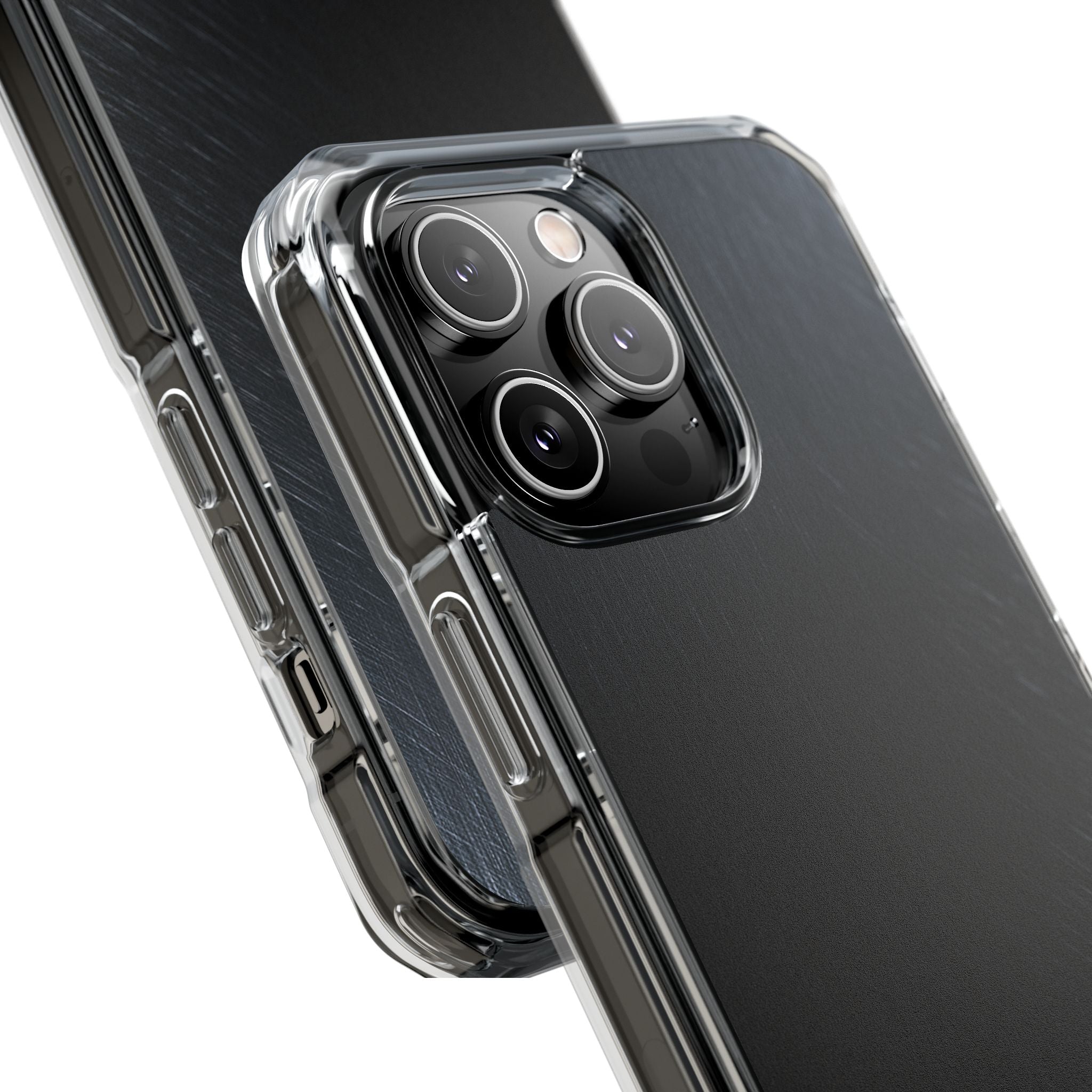 Black Impact MagSafe Phone Case for iPhone - Midnight Brushed Grain
