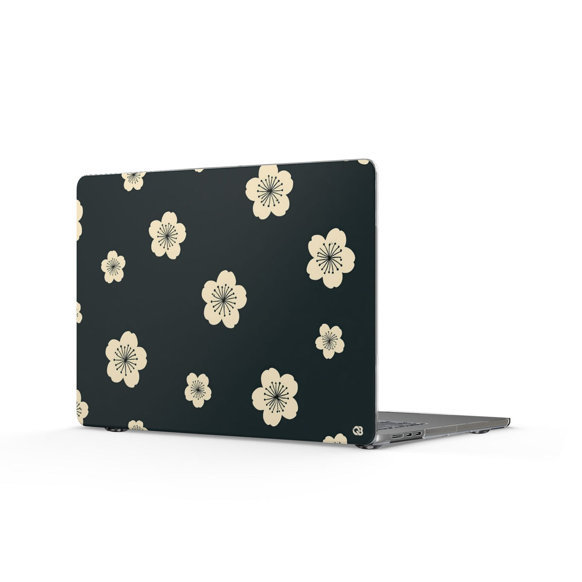 Midnight Sakura Bloom · Clear Hard Case for MacBook · Black