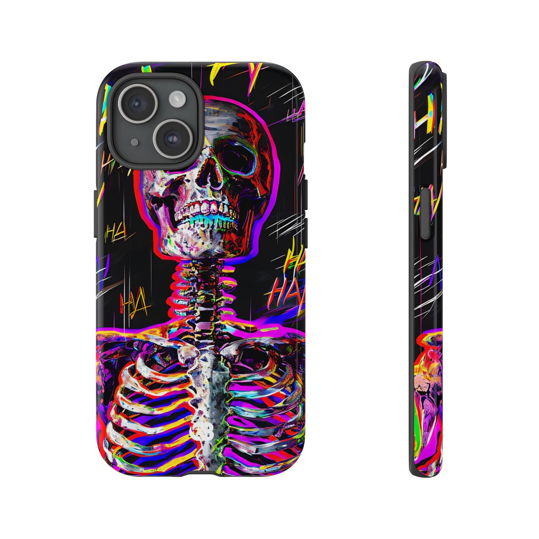 Neon Glitch Skeleton · Tough Handyhülle für iPhone