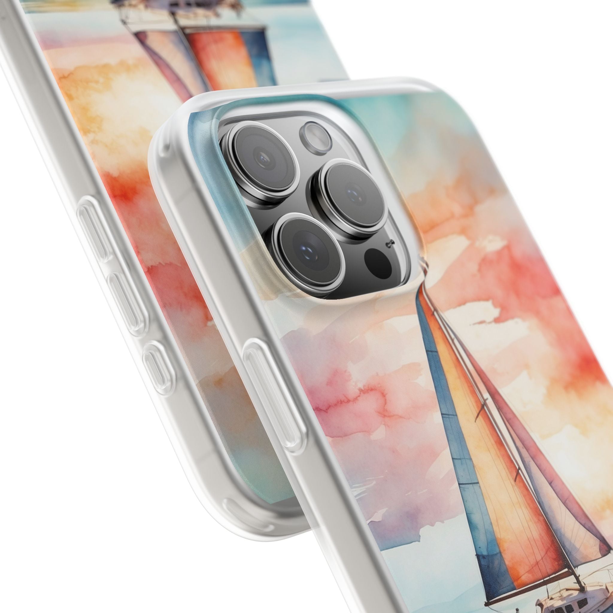 Crimson Horizon Sail · Soft Hoesje voor iPhone