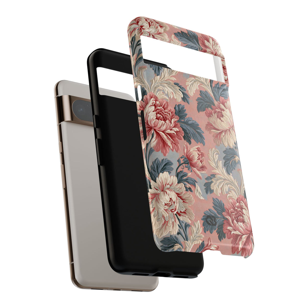 Blush Peony Jacquard · Tough Phone Case for Pixel · Pink