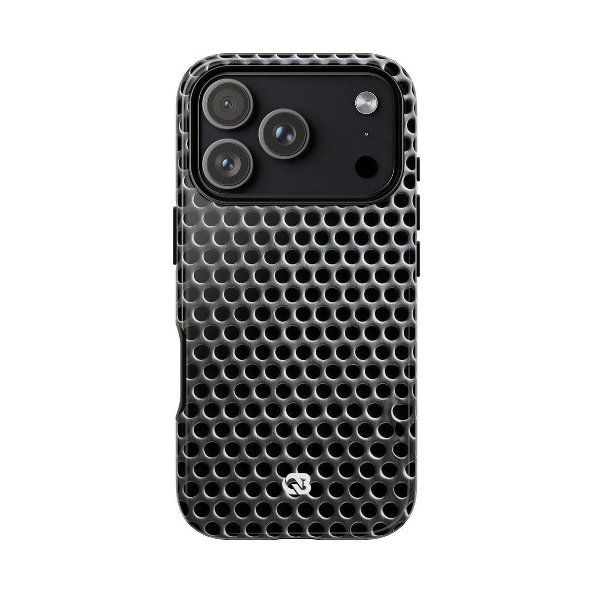 Brushed Perforated Steel · Tough Phone Case for iPhone · Silver