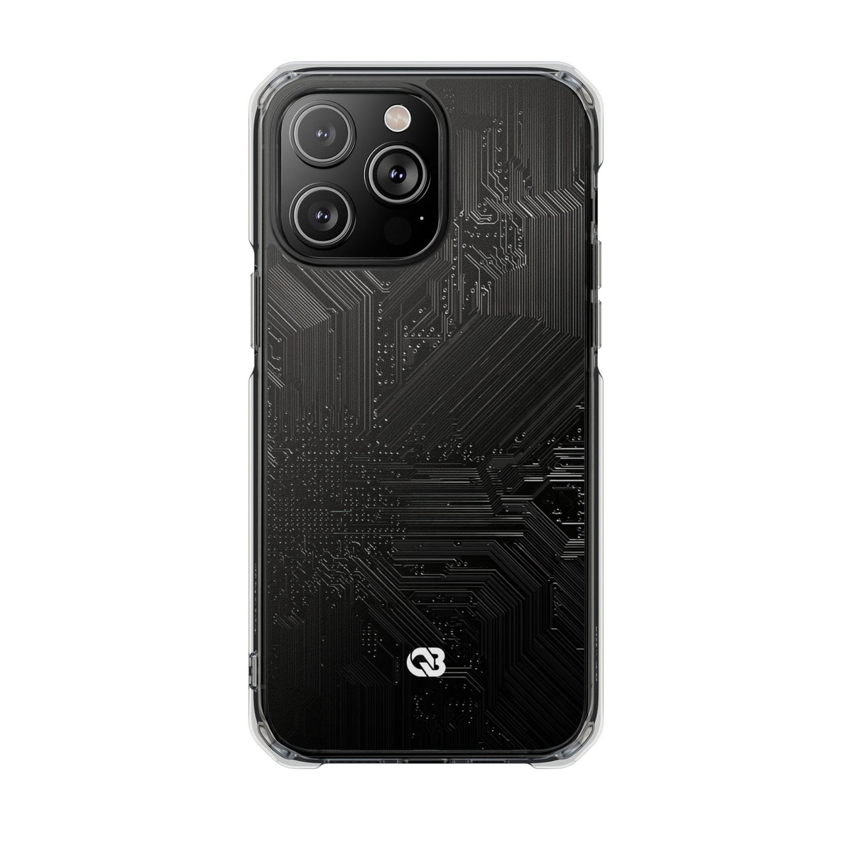 Obsidian Circuitry · Clear Impact Magnetic Phone Case for iPhone · Black