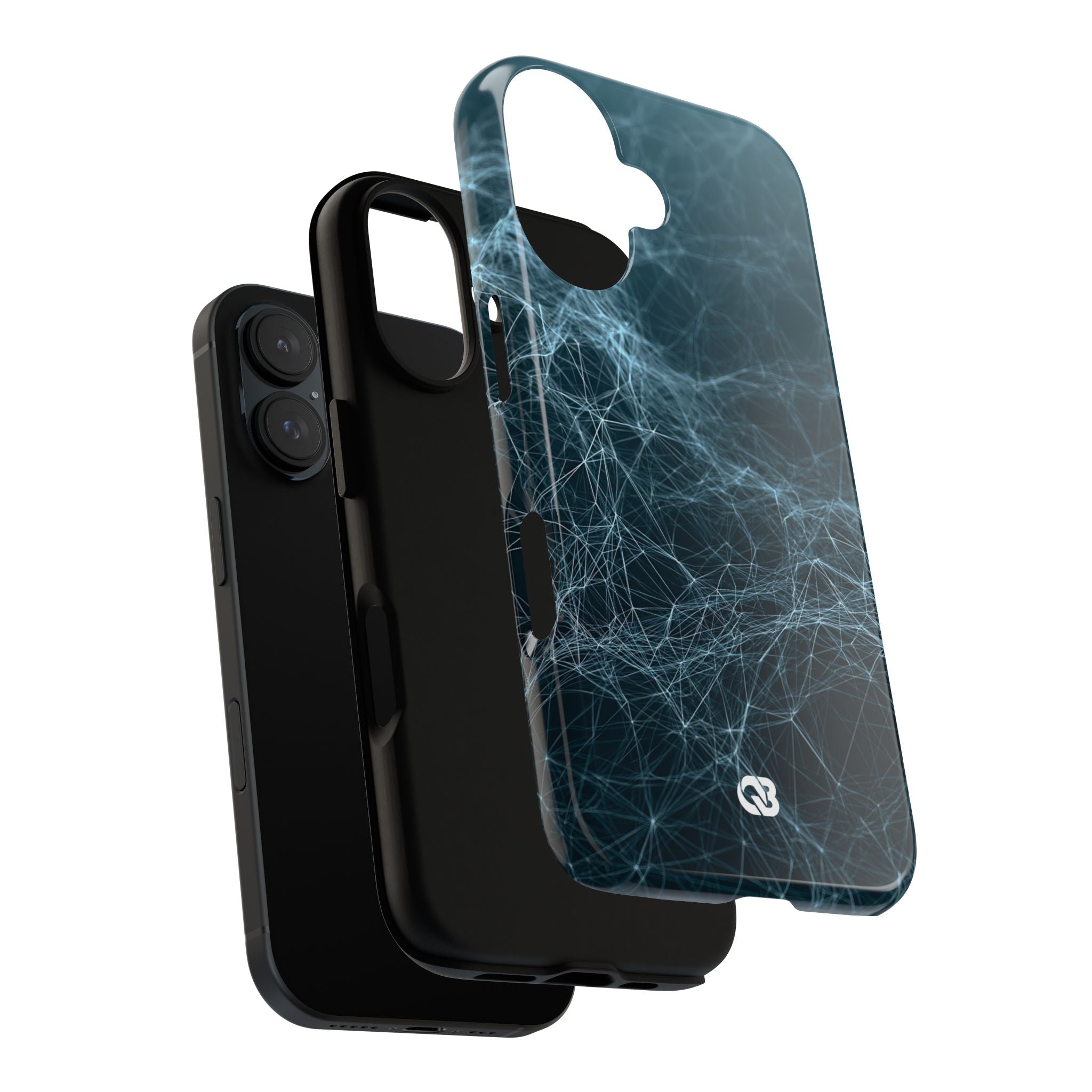 Teal Tough Phone Case for iPhone - Arctic Neural Mesh