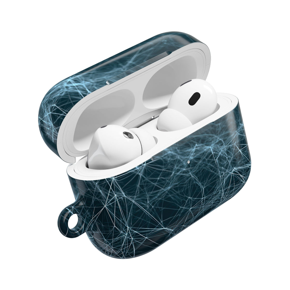 Cyan Lattice Grid · Hard Case for AirPods & AirPods Pro · Teal