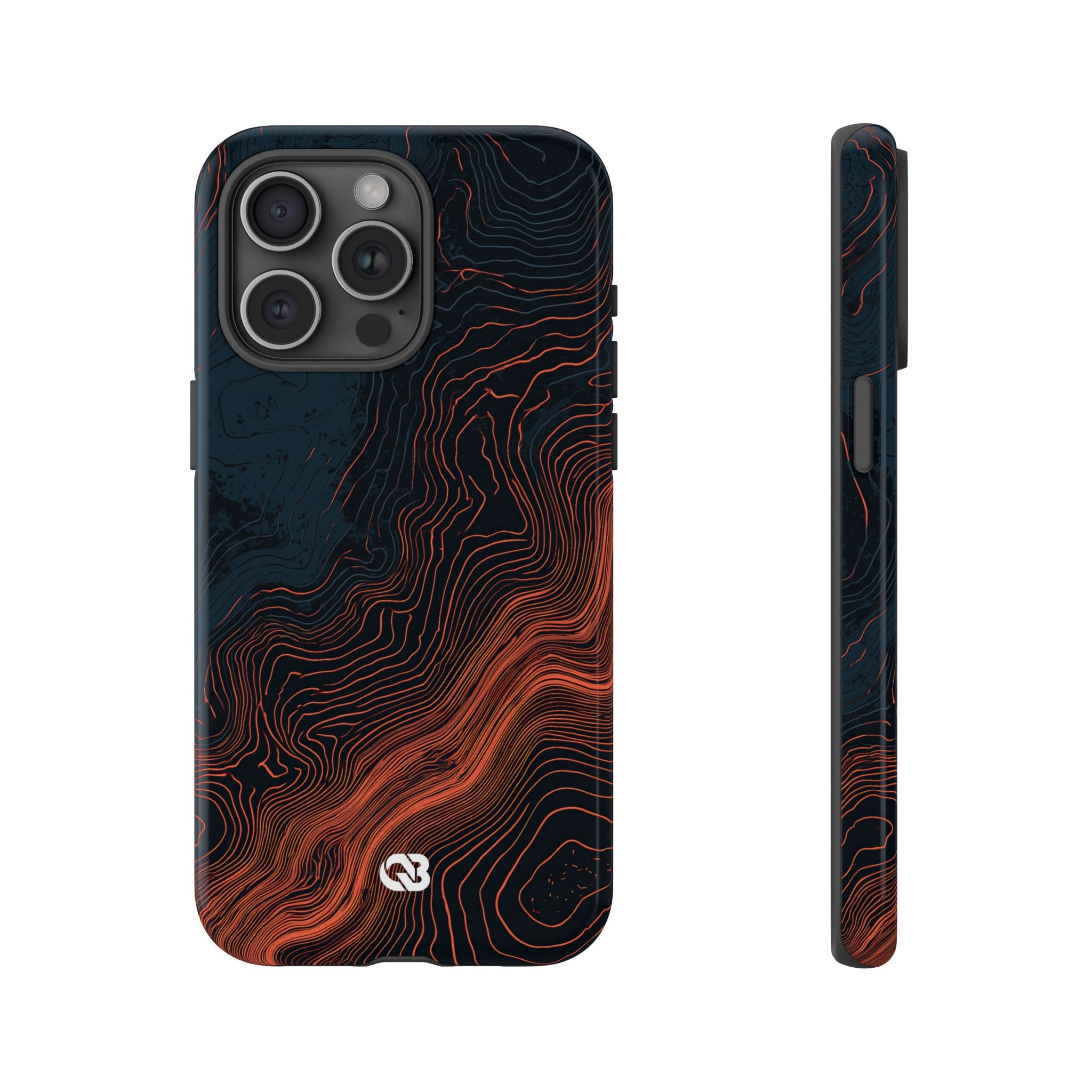 Black Tough Phone Case for iPhone - Volcanic Basalt Map
