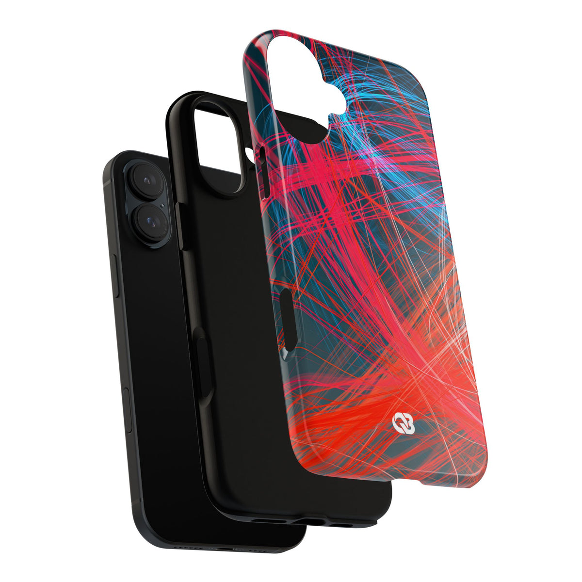 Neon Fiber Stream · Tough Phone Case for iPhone · Red