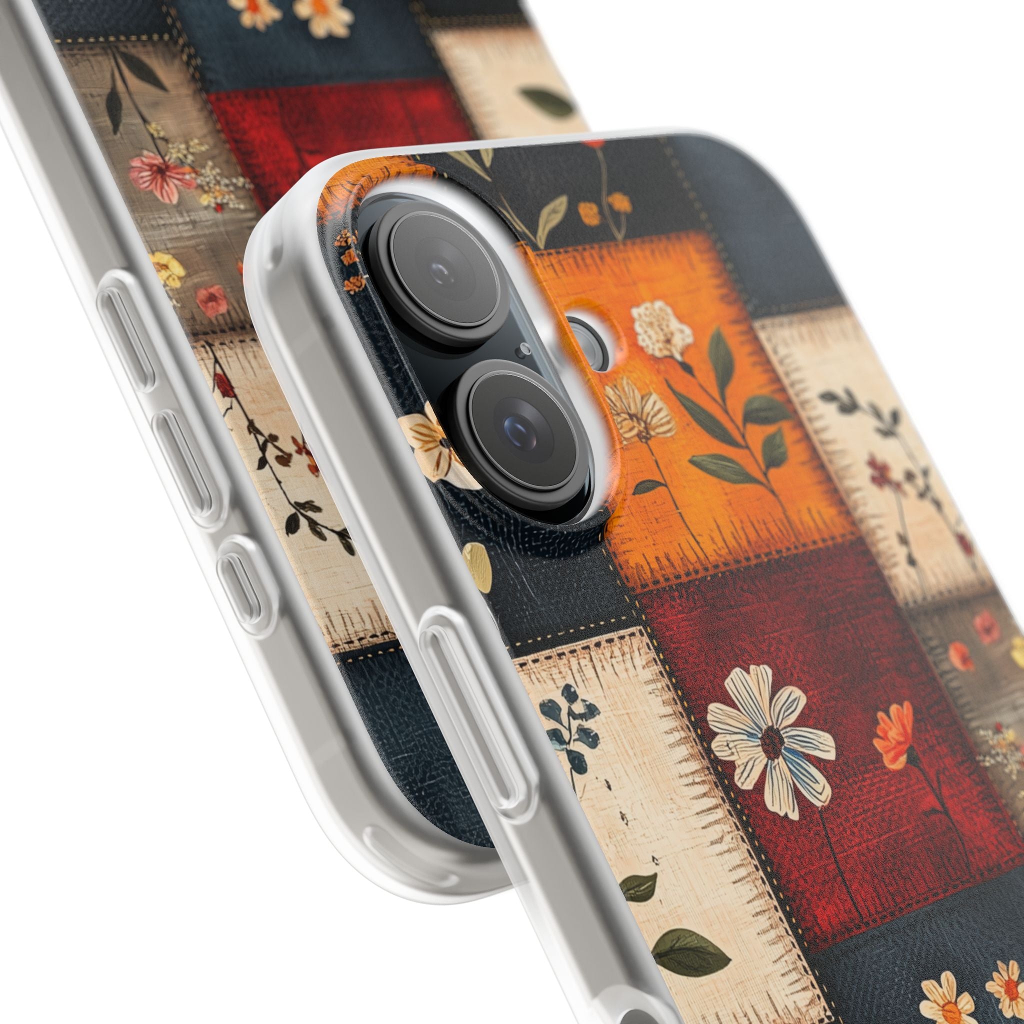 Patchwork Blooms iPhone 16 Case - Soft