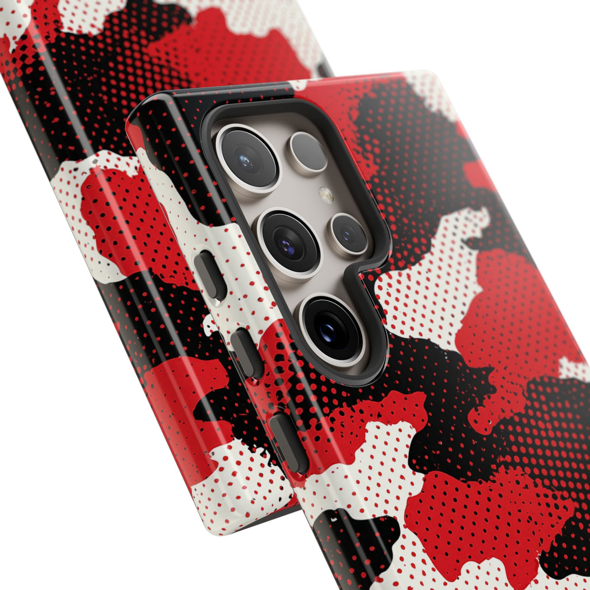 Crimson Halftone Camo · Tough Phone Case for Samsung · Red