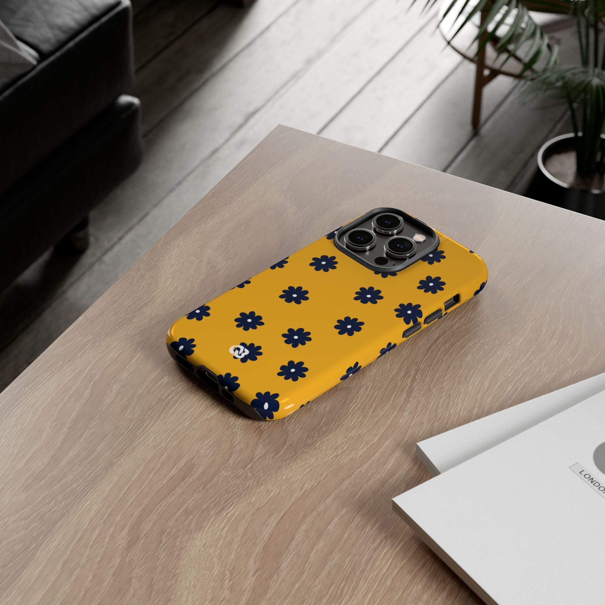 Navy Daisy Mustard · Tough Phone Case for iPhone
