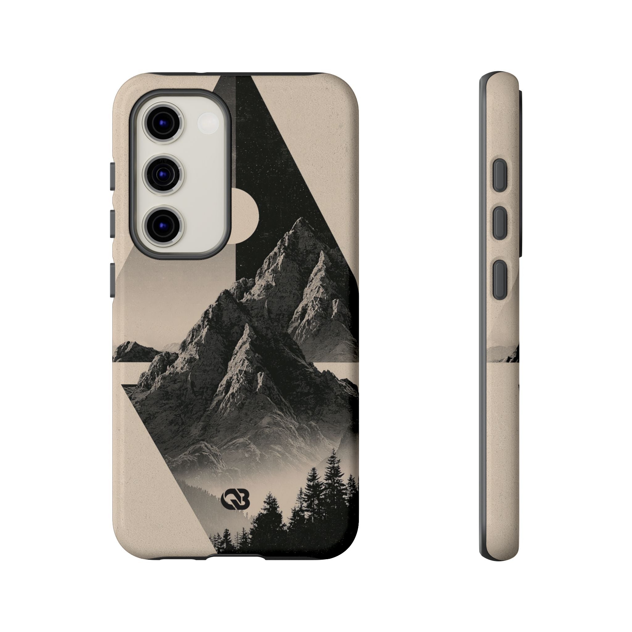 Beige Tough Phone Case for Samsung - Obsidian Summit Parchment