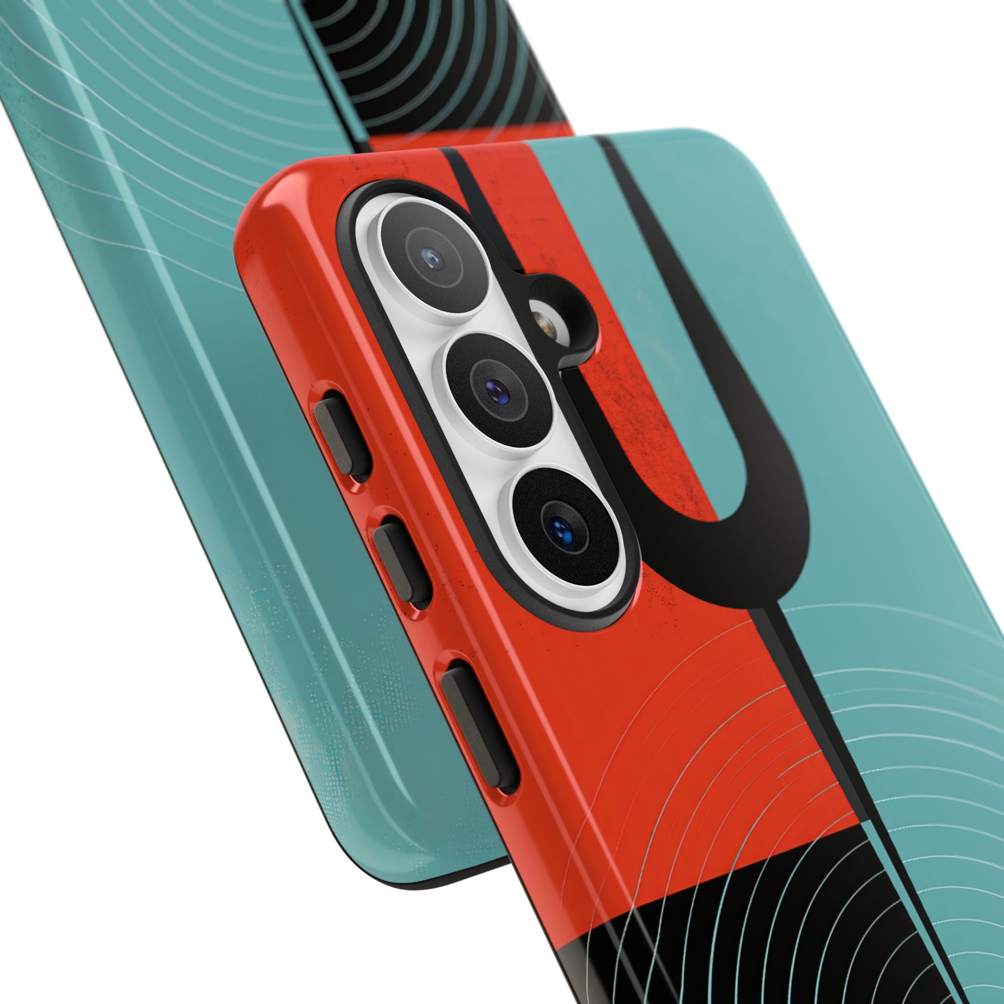 Teal Tough Phone Case for Samsung - Sonic Static Split