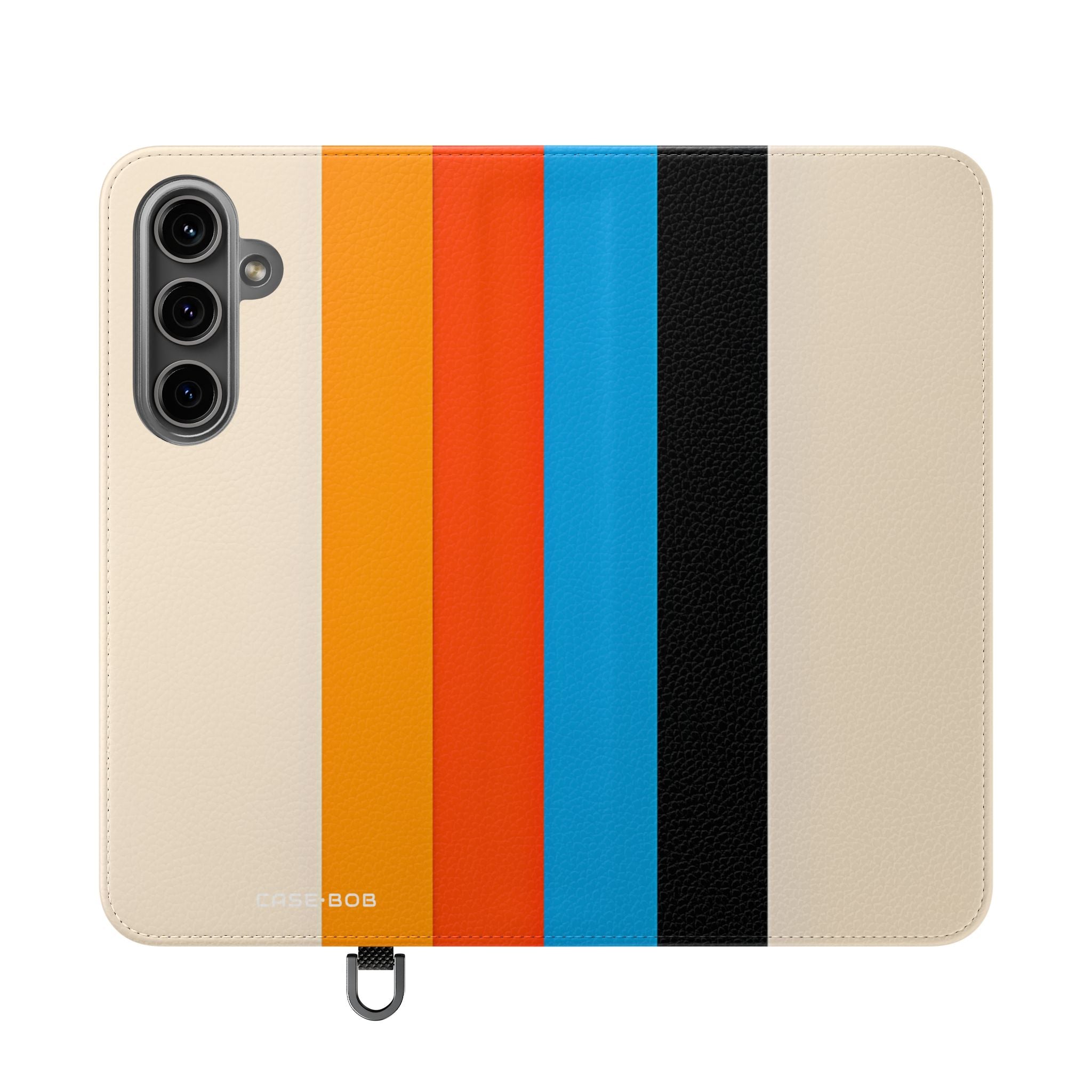 Sateenkaariraitoja beige - Samsung S24 Plus -lompakkokotelo