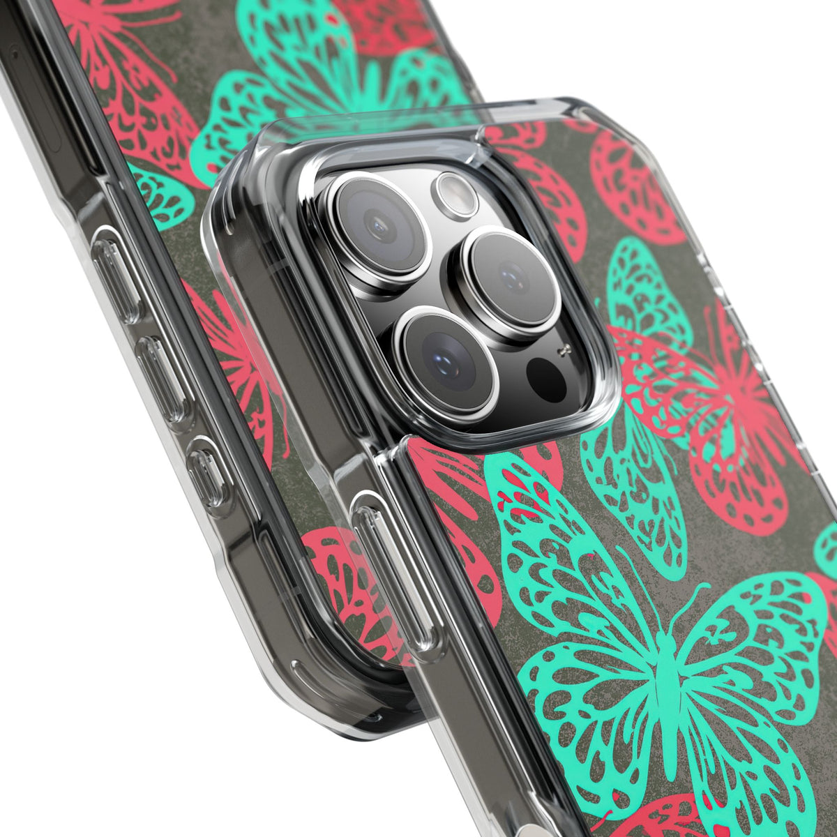 Electric Papillon · Clear Impact Magnetic Phone Case for iPhone · Pink