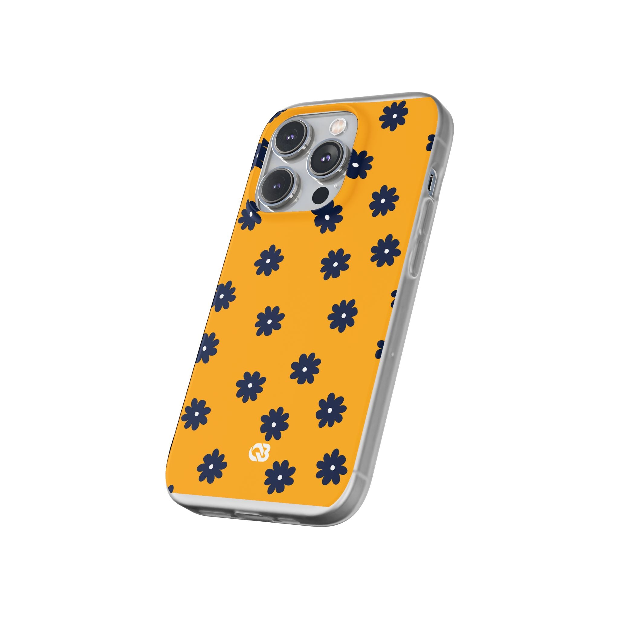 Navy Daisy Mustard · Soft Phone Case for iPhone