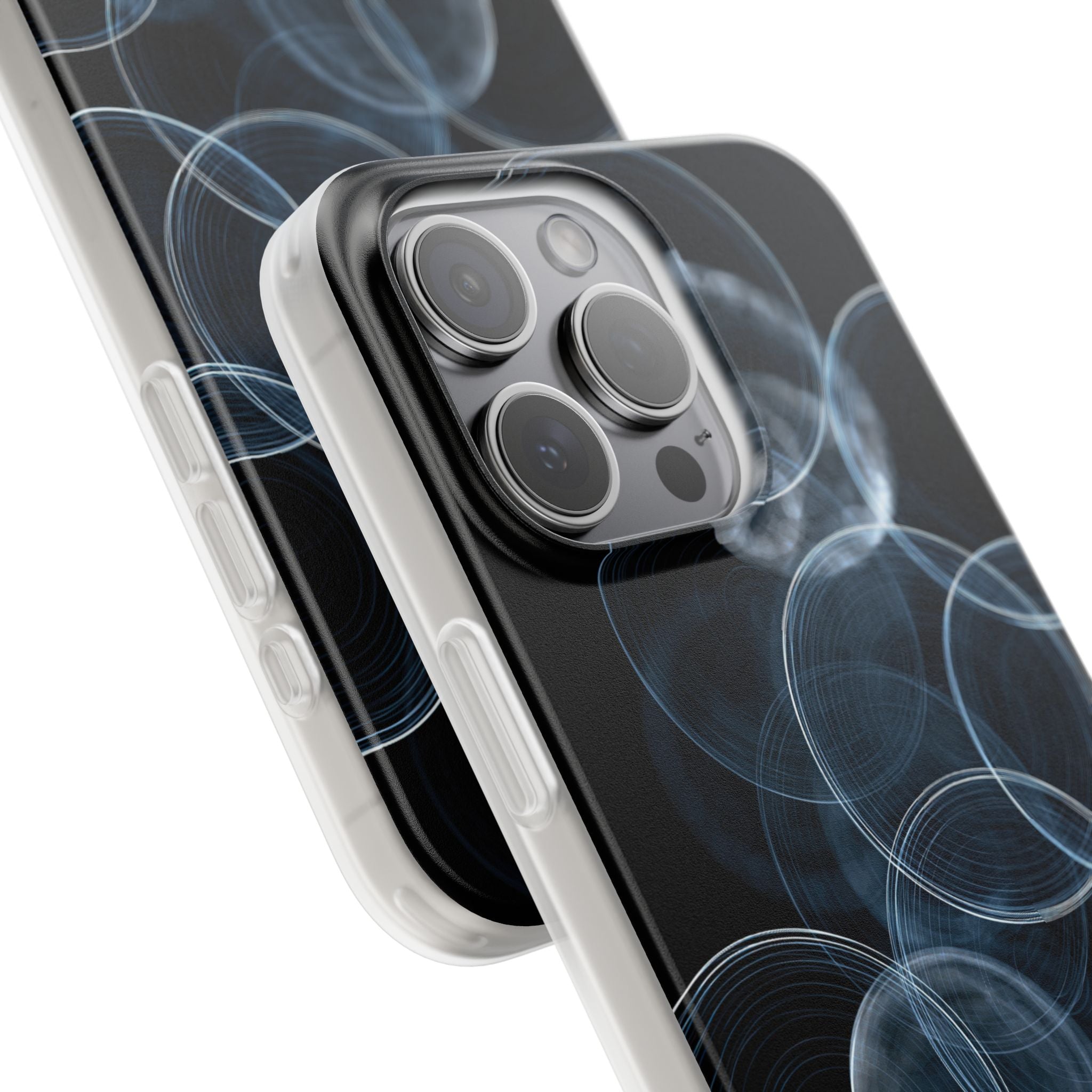 Blue Lite Phone Case for iPhone - Cyan Pulse Ripple