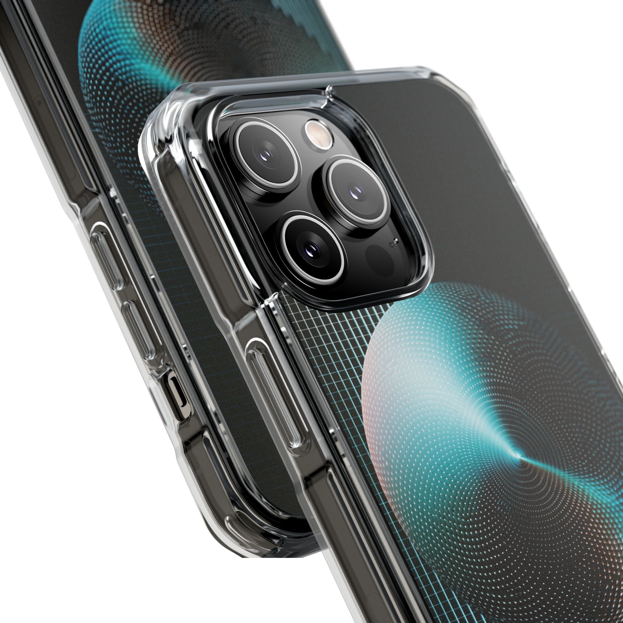 Blue Impact MagSafe Phone Case for iPhone - Cyan Vector Sphere