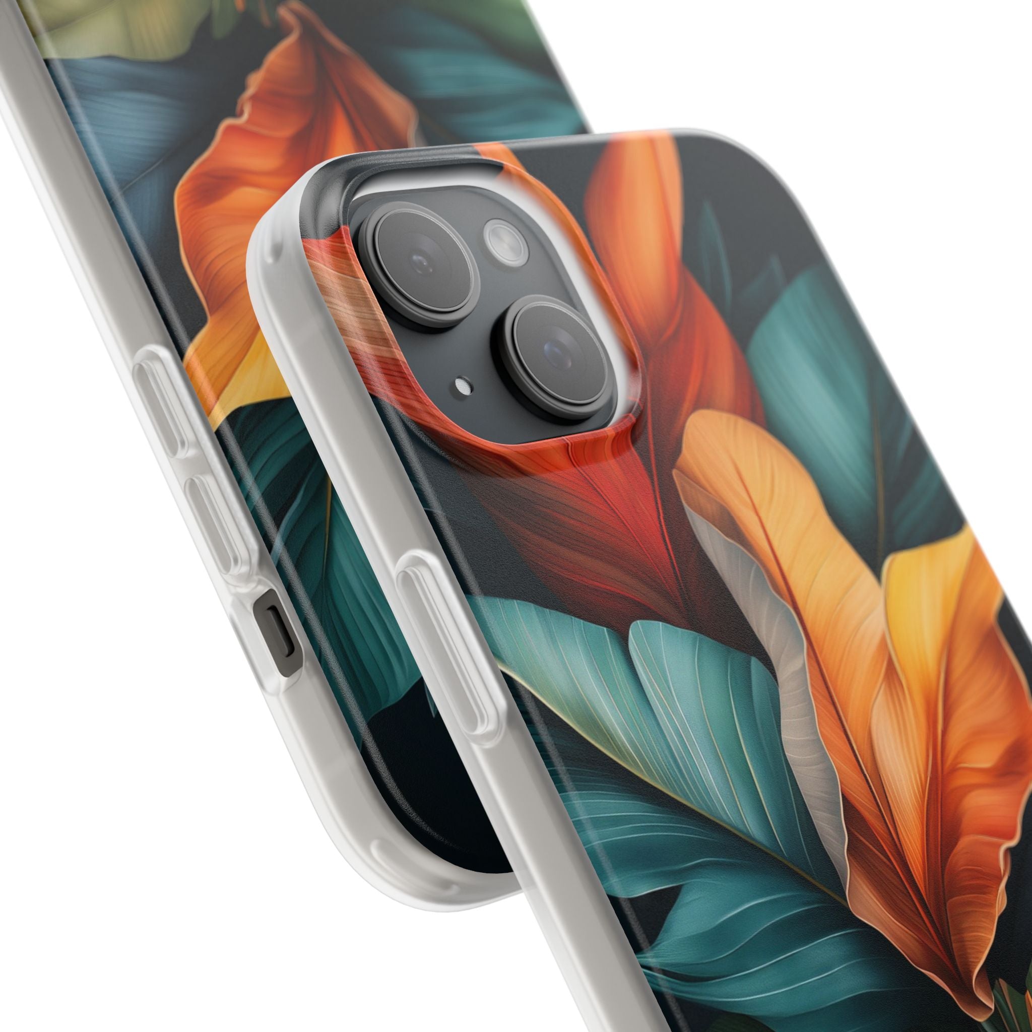 Tropical Leafburst iPhone 15 Plus Case - Soft