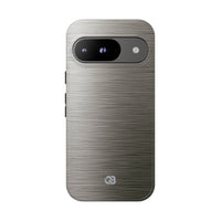 Grey Tough Phone Case for Google Pixel - Brushed Industrial Steel