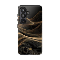 Black Tough Phone Case for Samsung - Copper Topo Ridge