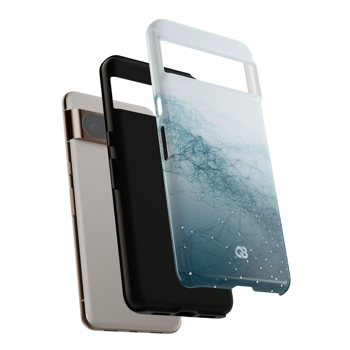 Teal Tough Phone Case for Google Pixel - Cyan Vector Lattice