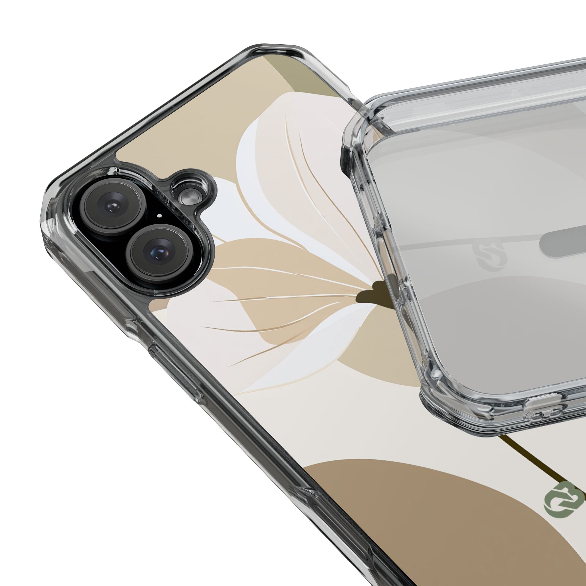 Beige Impact MagSafe Phone Case for iPhone - Sage Linen Magnolia
