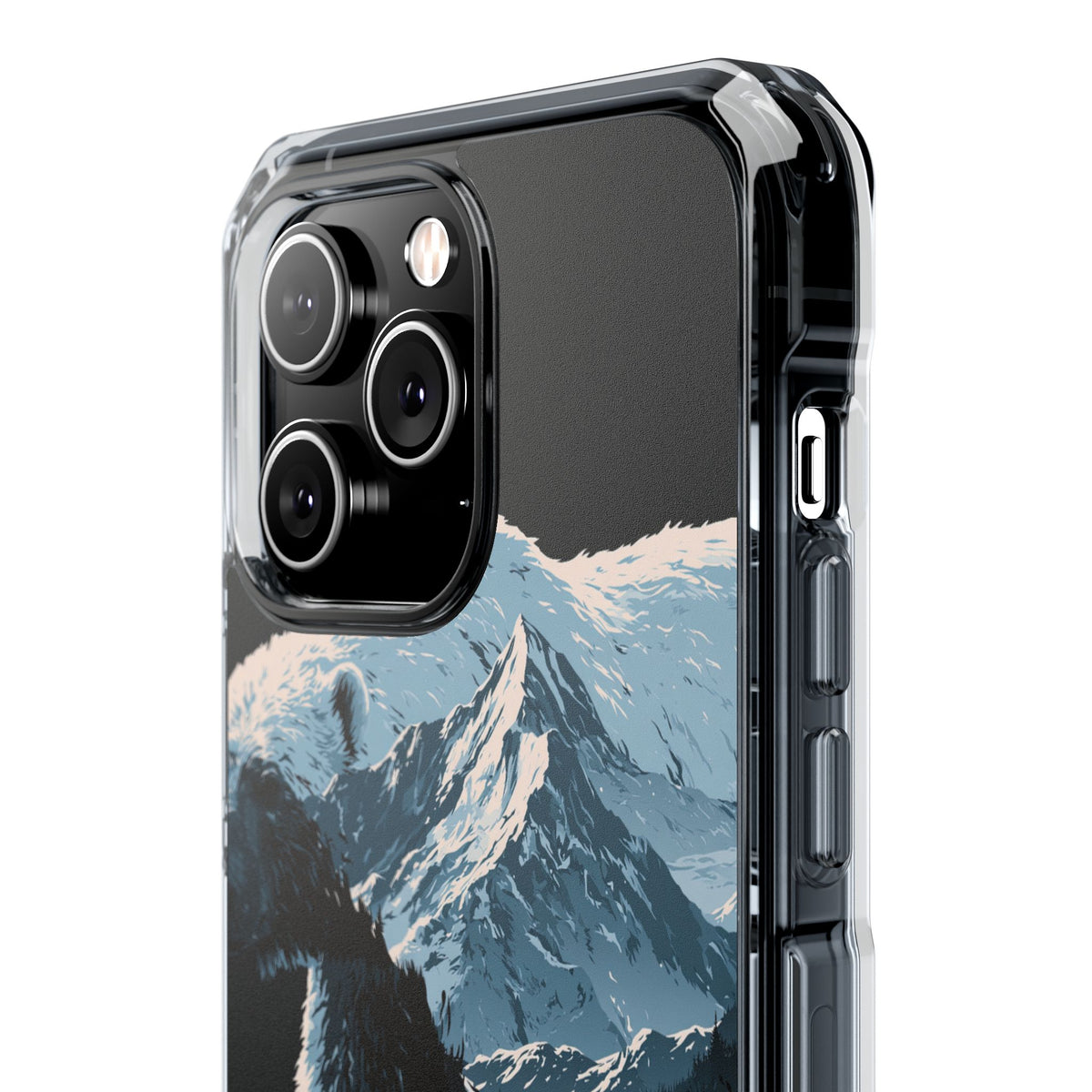 Nordic Arctic Bear · Clear Impact Magnetic Phone Case for iPhone · Black
