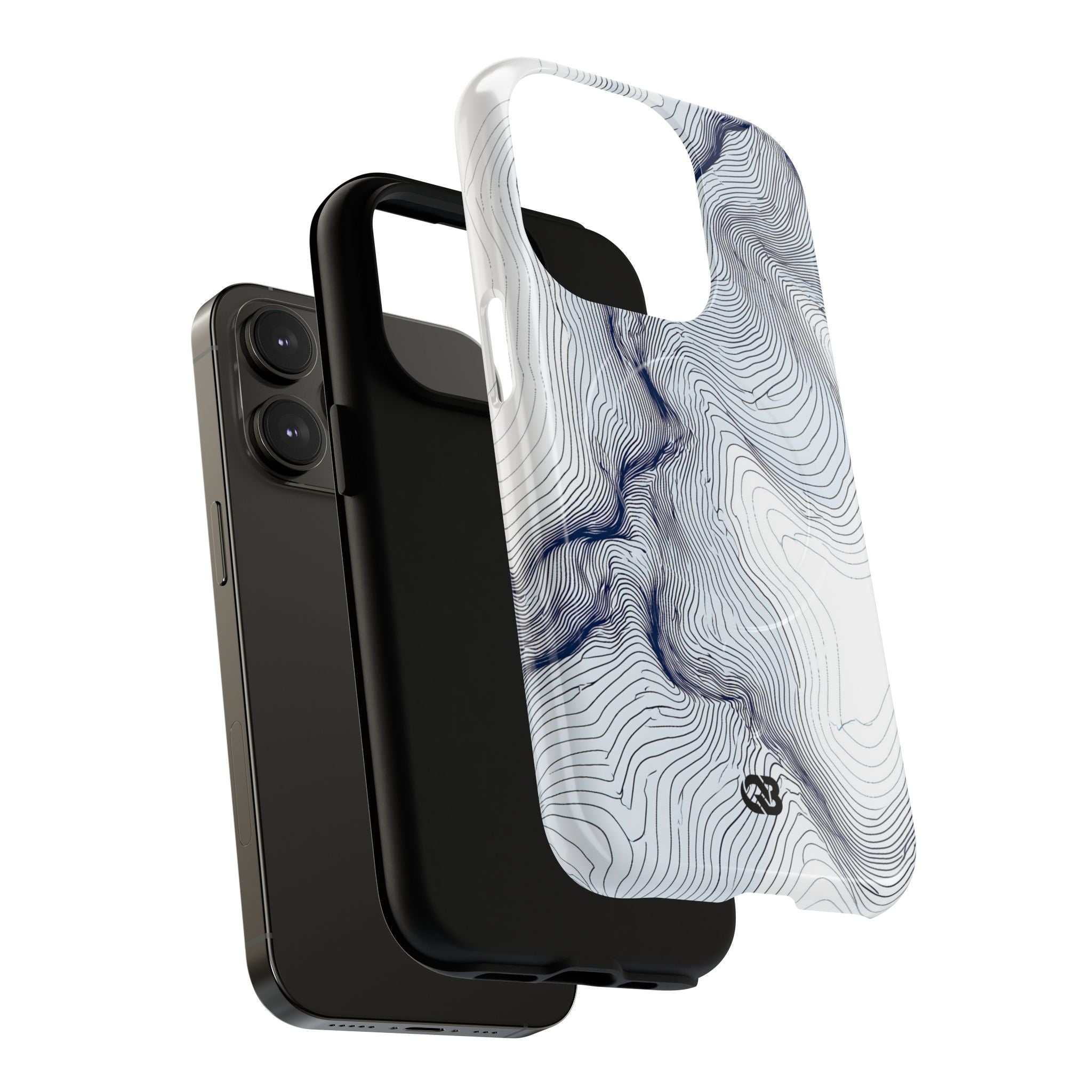 White Tough 2.0 Magsafe Phone Case for iPhone - Nordic Ridge Topo