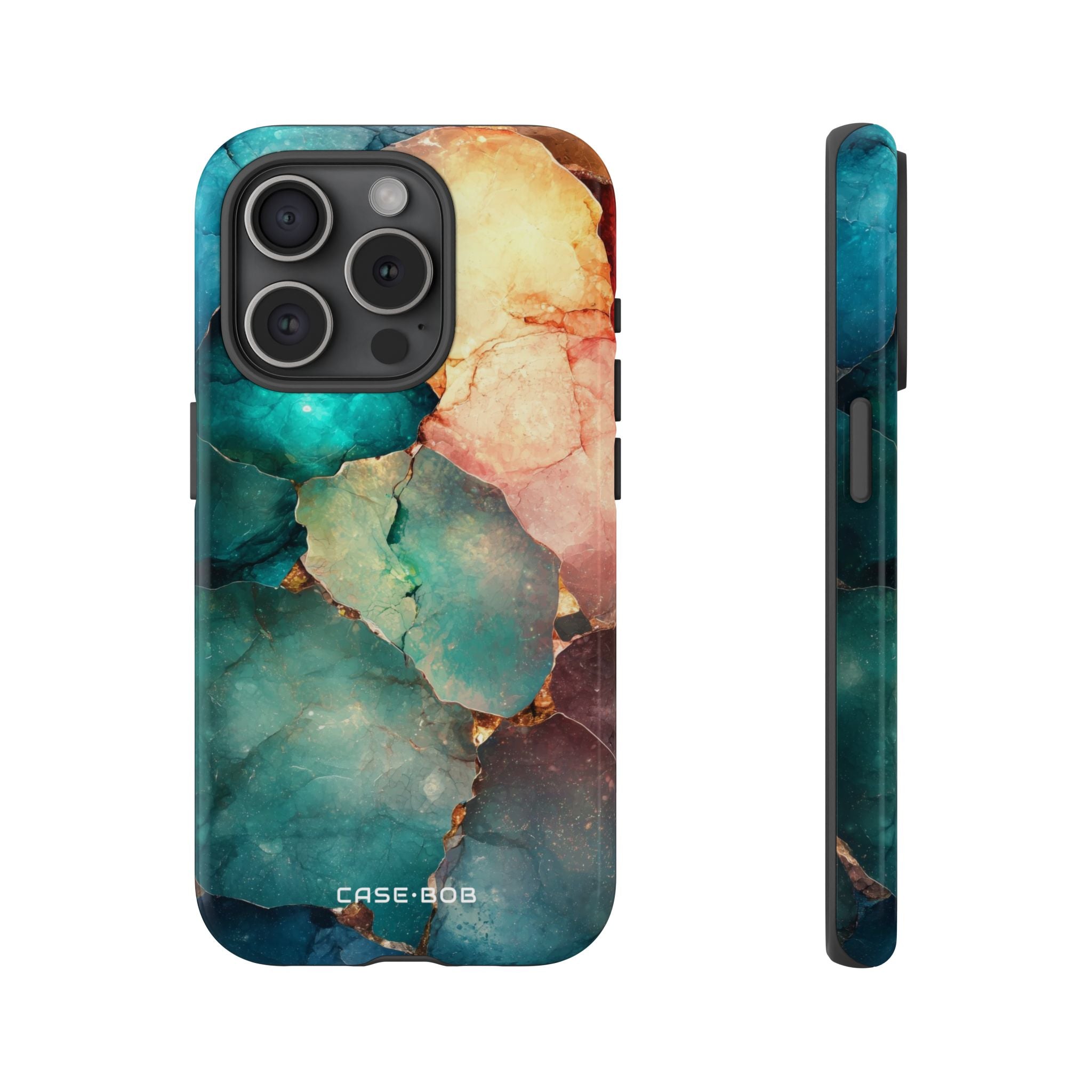 Teal Mosaikadern iPhone 15 Pro Case - Tough