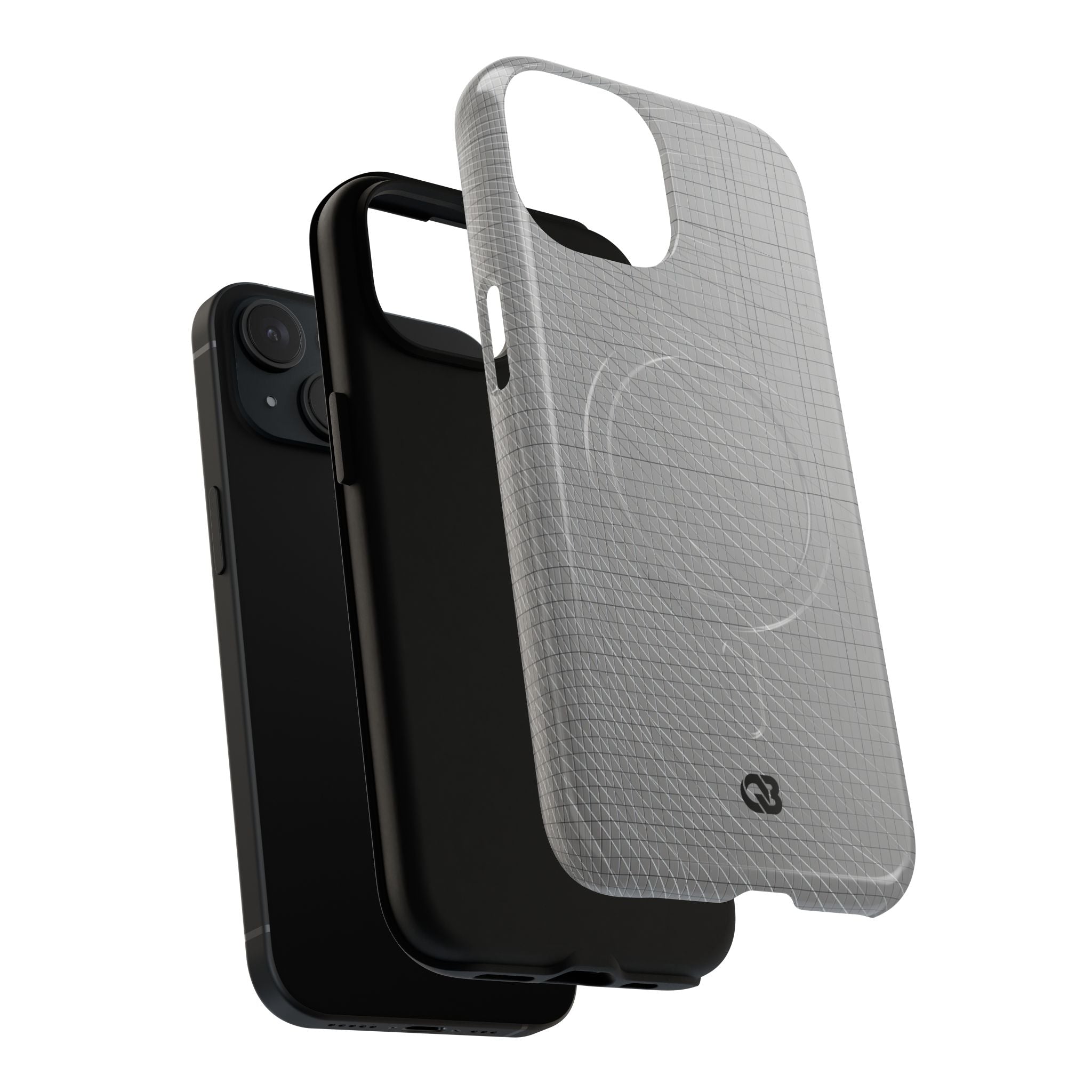 Grey Tough 2.0 Magsafe Phone Case for iPhone - Chrome Mesh Warp
