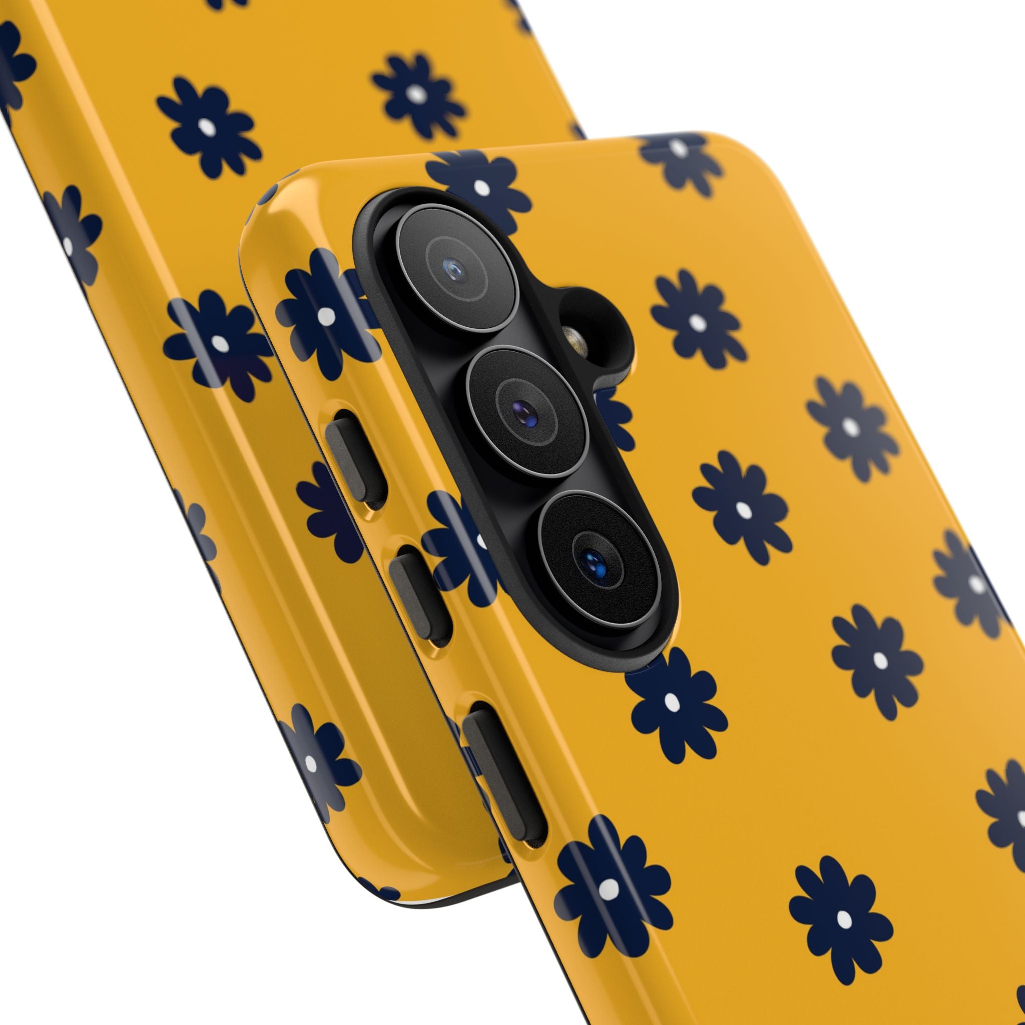Navy Daisy Mustard · Tough Handyhülle für Samsung