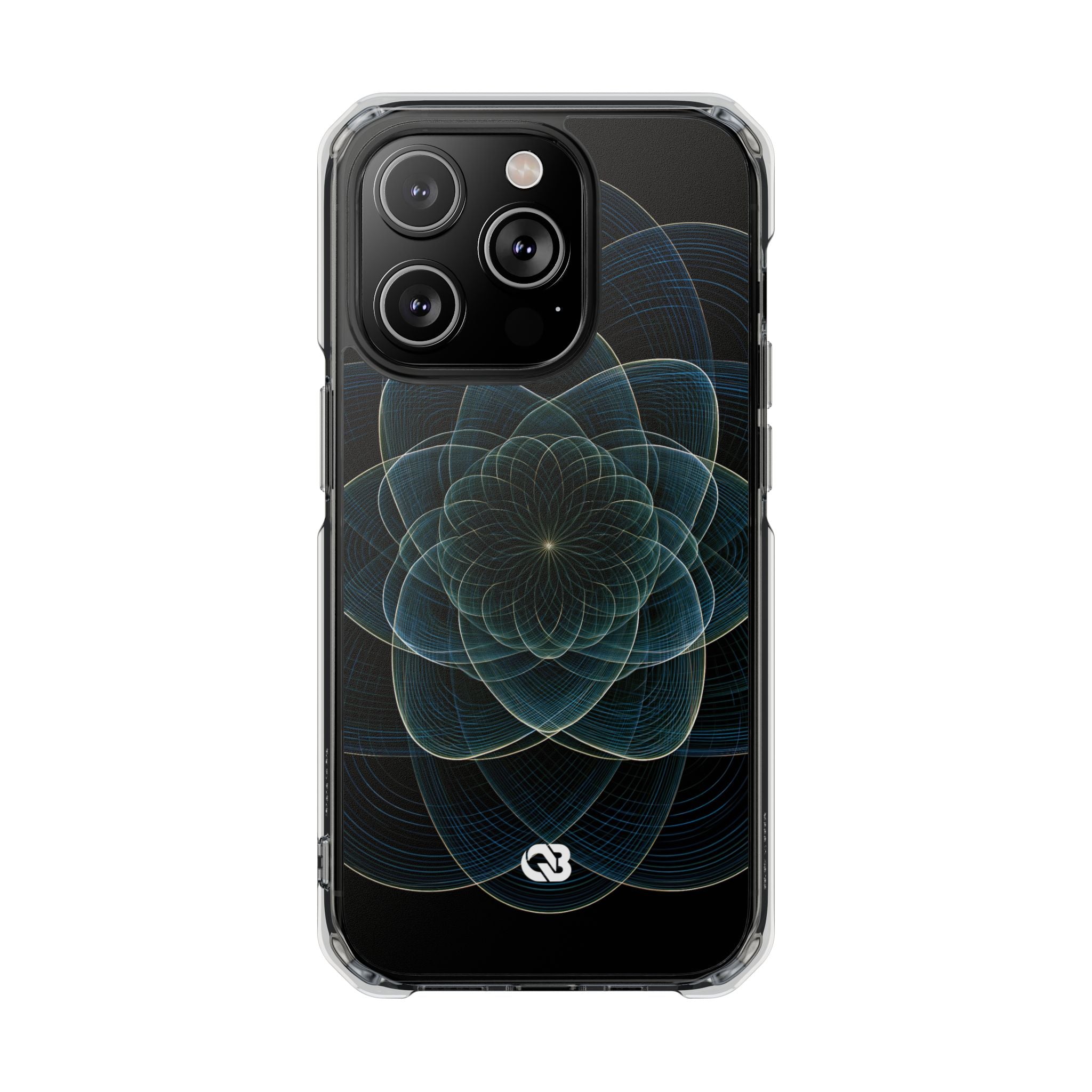 Blue Impact MagSafe Phone Case for iPhone - Celestial Wireframe Bloom