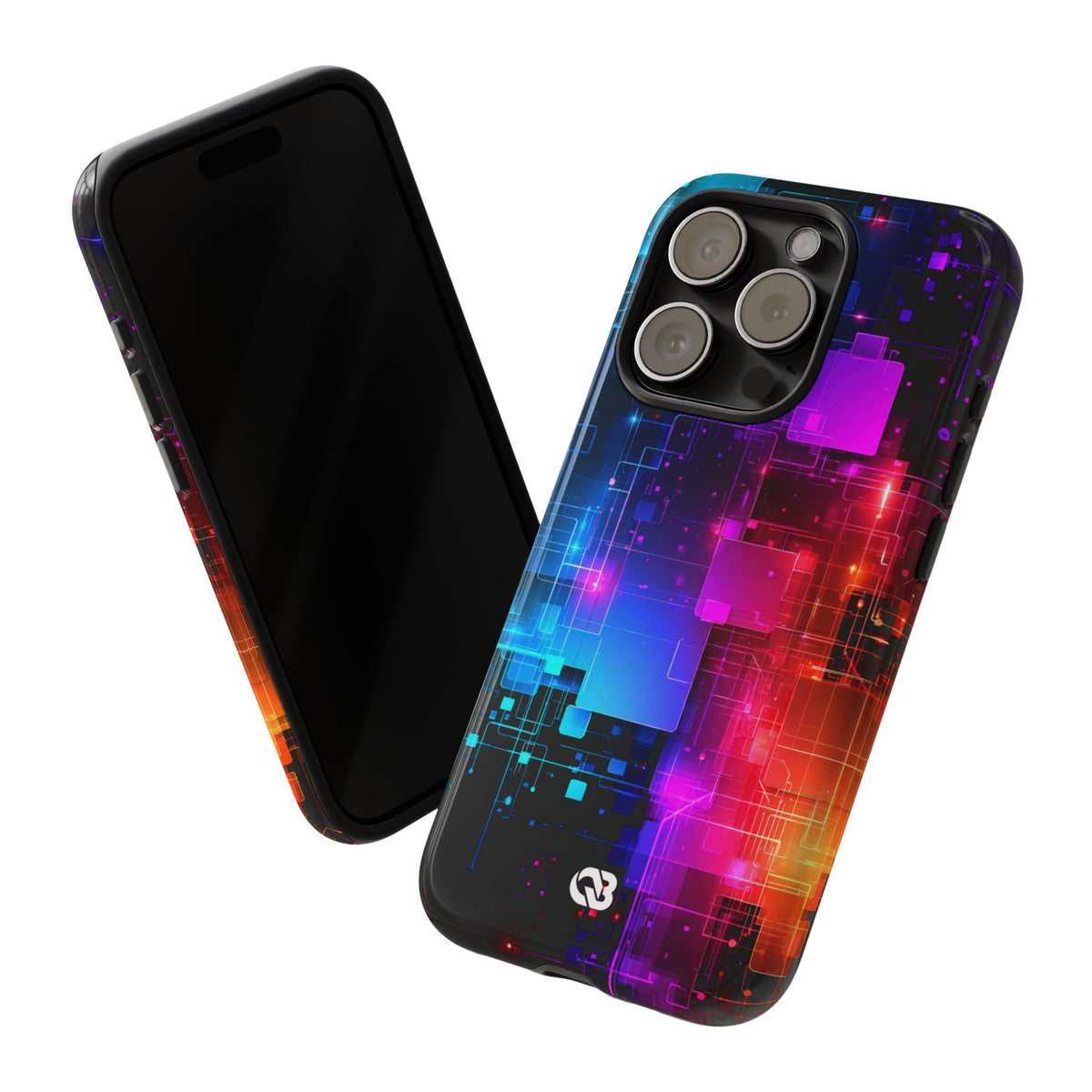 Spectral Circuit Grid · Tough Phone Case for iPhone · Black