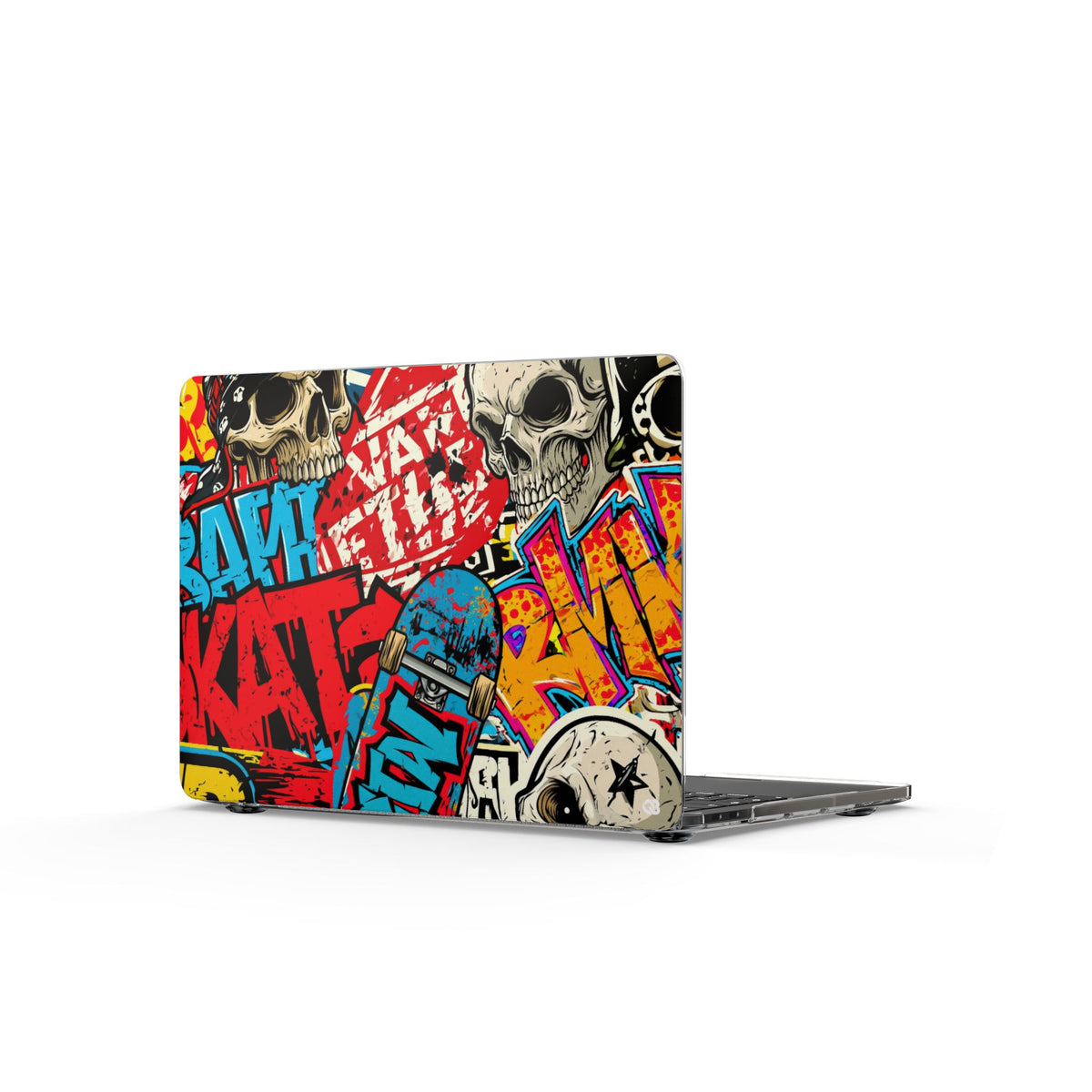 Skate Skull Riot · Clear Hard Case for MacBook · Red