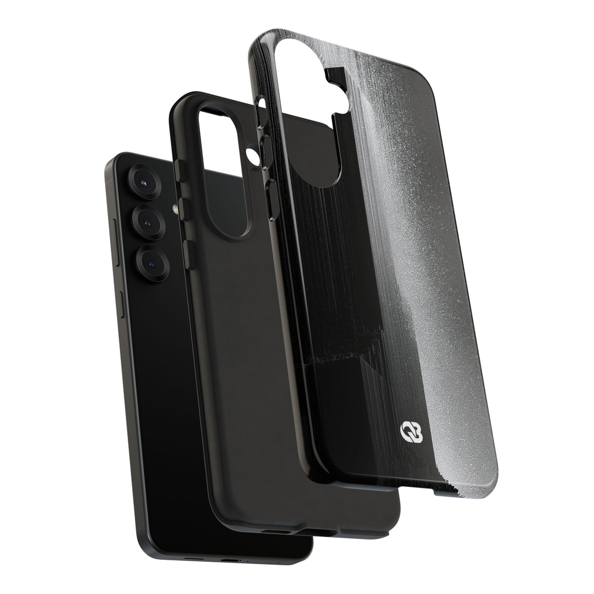 Black Tough Phone Case for Samsung - Brutalist Pixel Monolith