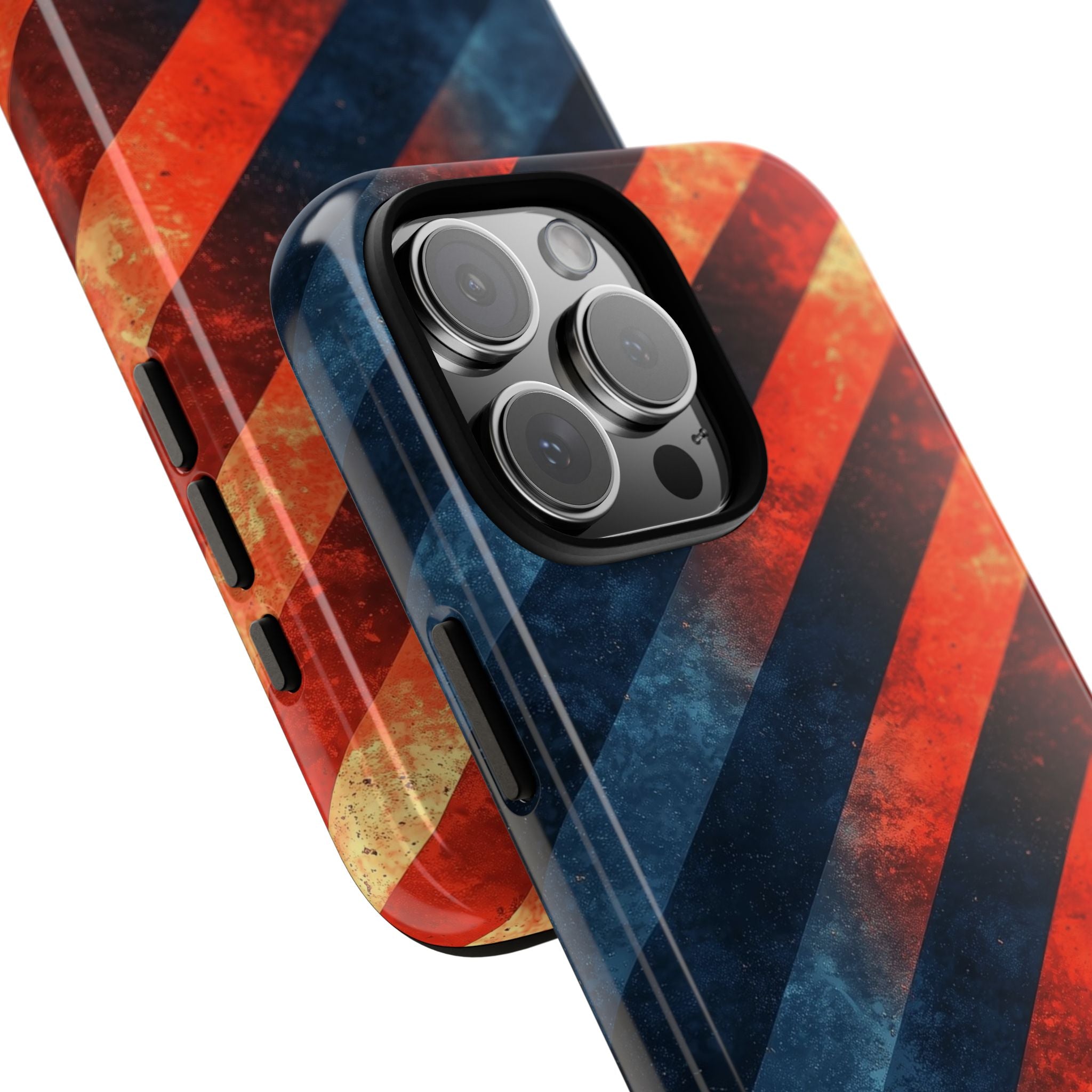 Diagonale Streifen Blaze iPhone 16 Pro Max Case - Tough