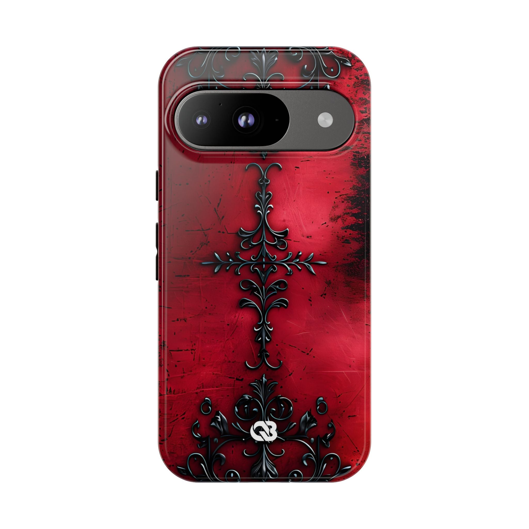 Crimson Gothic Filigree · Tough Phone Case for Google Pixel